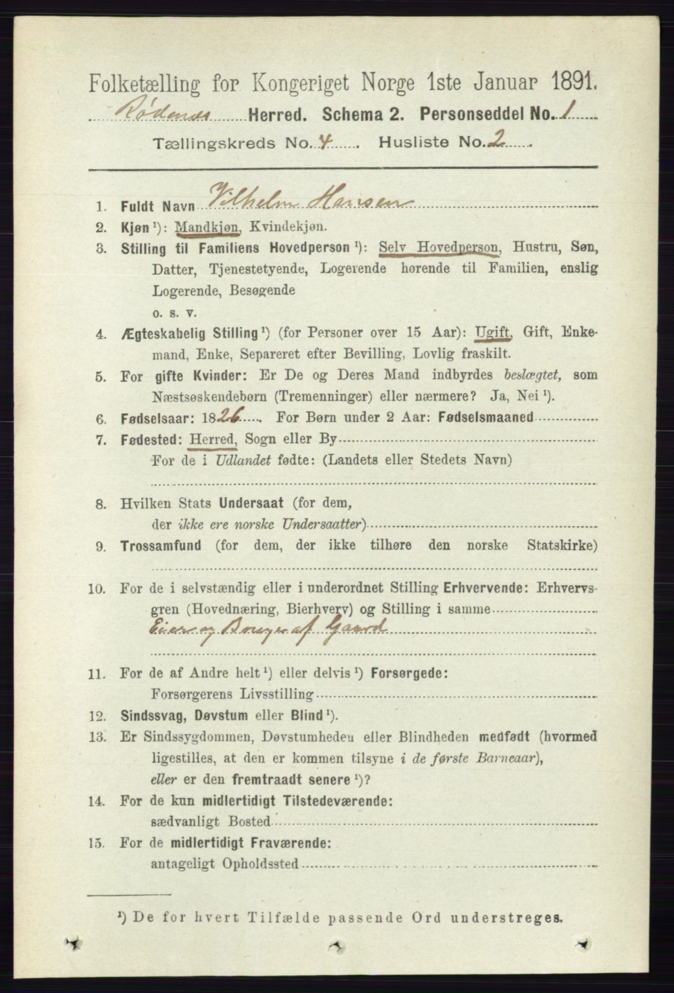 RA, 1891 census for 0120 Rødenes, 1891, p. 1637