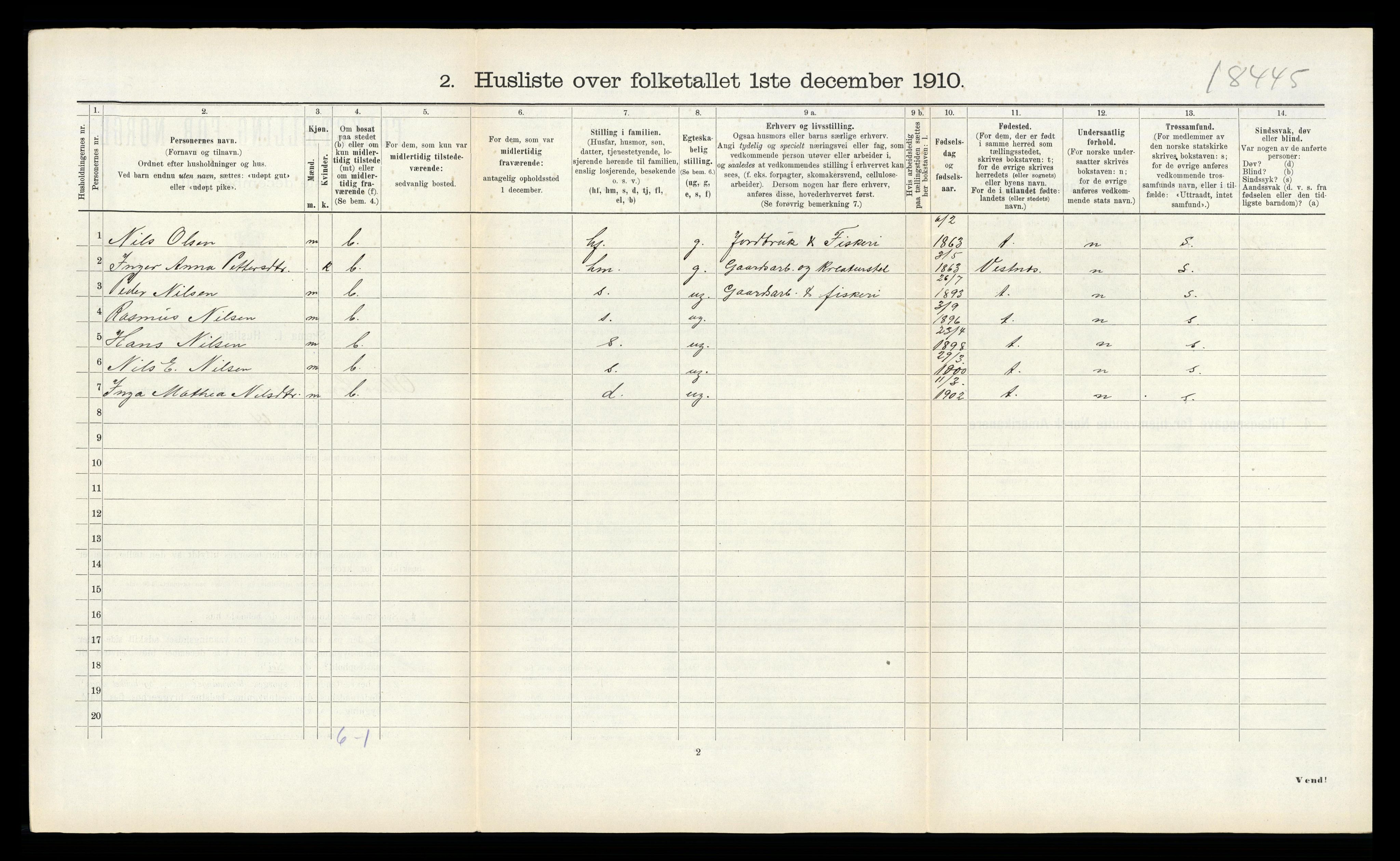 RA, 1910 census for Aukra, 1910, p. 543