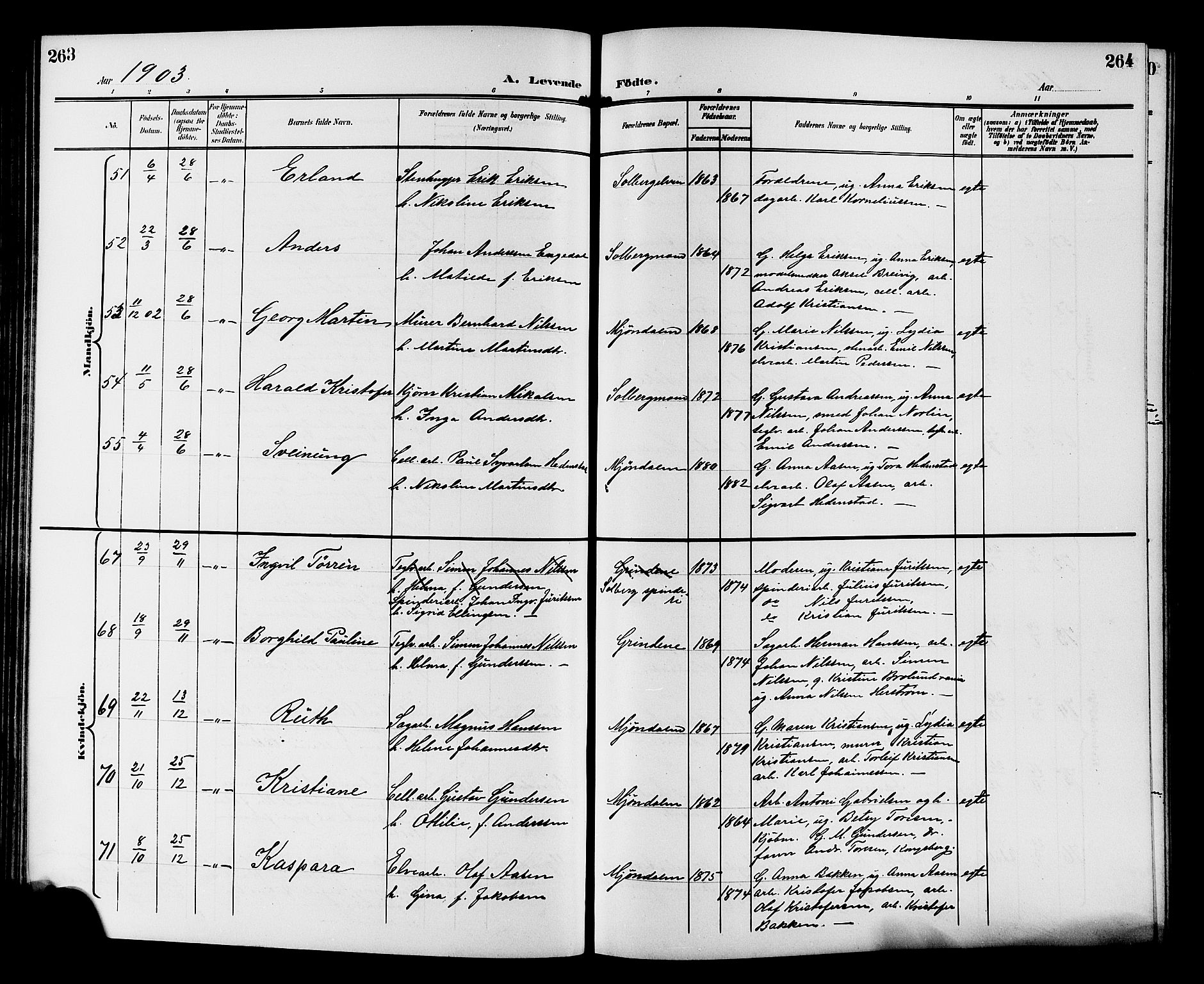 Nedre Eiker kirkebøker, AV/SAKO-A-612/G/Ga/L0003: Parish register (copy) no. 3, 1896-1905, p. 263-264