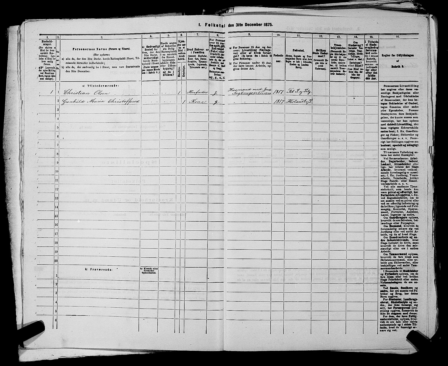 RA, 1875 census for 0227P Fet, 1875, p. 998