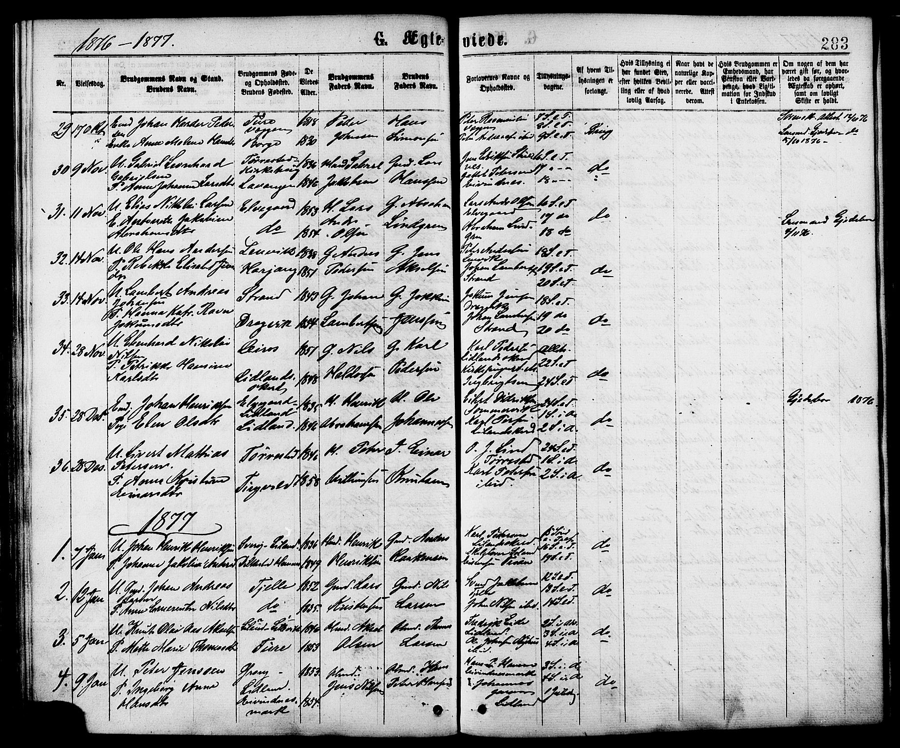 Ministerialprotokoller, klokkerbøker og fødselsregistre - Nordland, SAT/A-1459/863/L0897: Parish register (official) no. 863A09, 1872-1886, p. 283