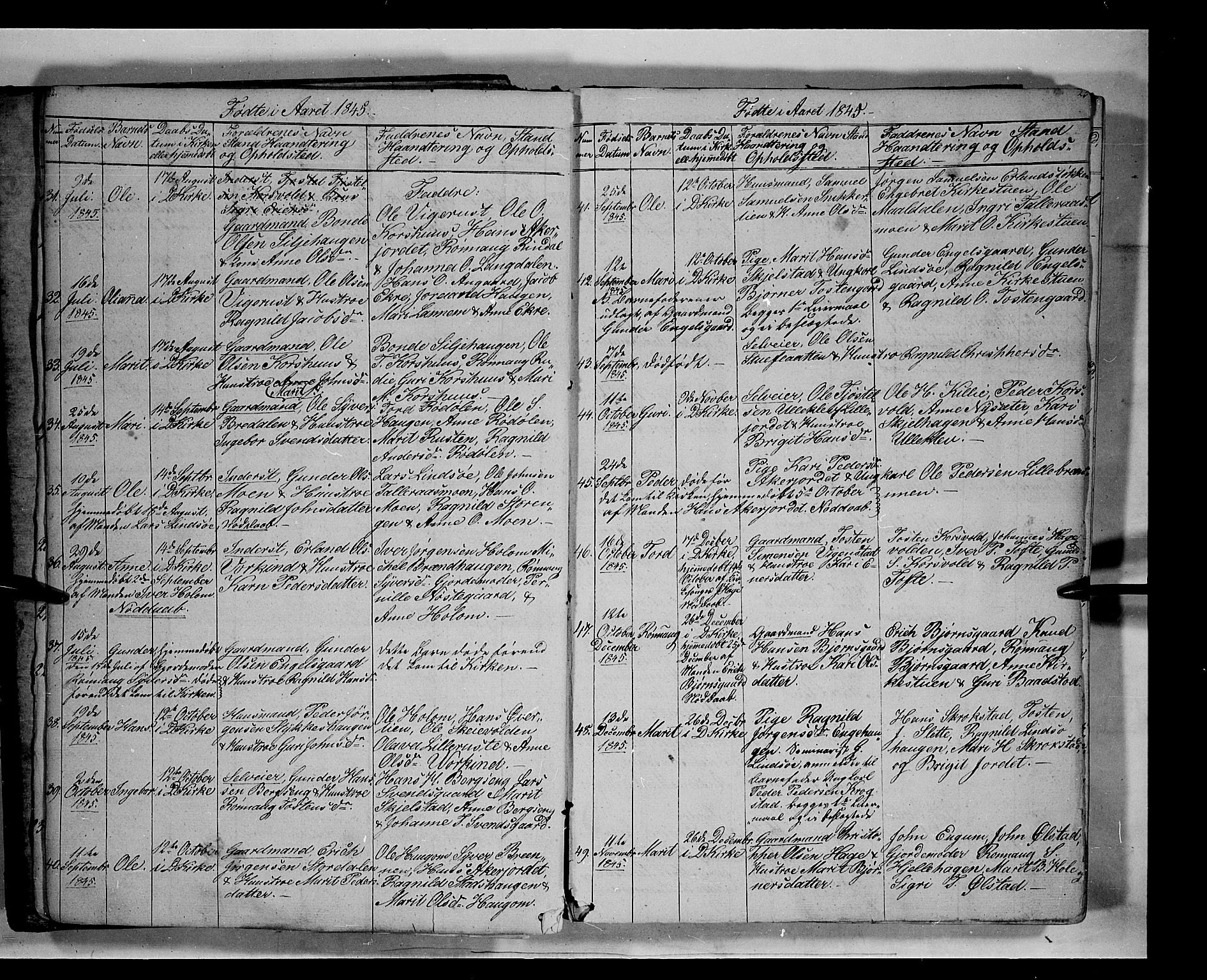 Lesja prestekontor, SAH/PREST-068/H/Ha/Hab/L0003: Parish register (copy) no. 3, 1842-1862, p. 22-23