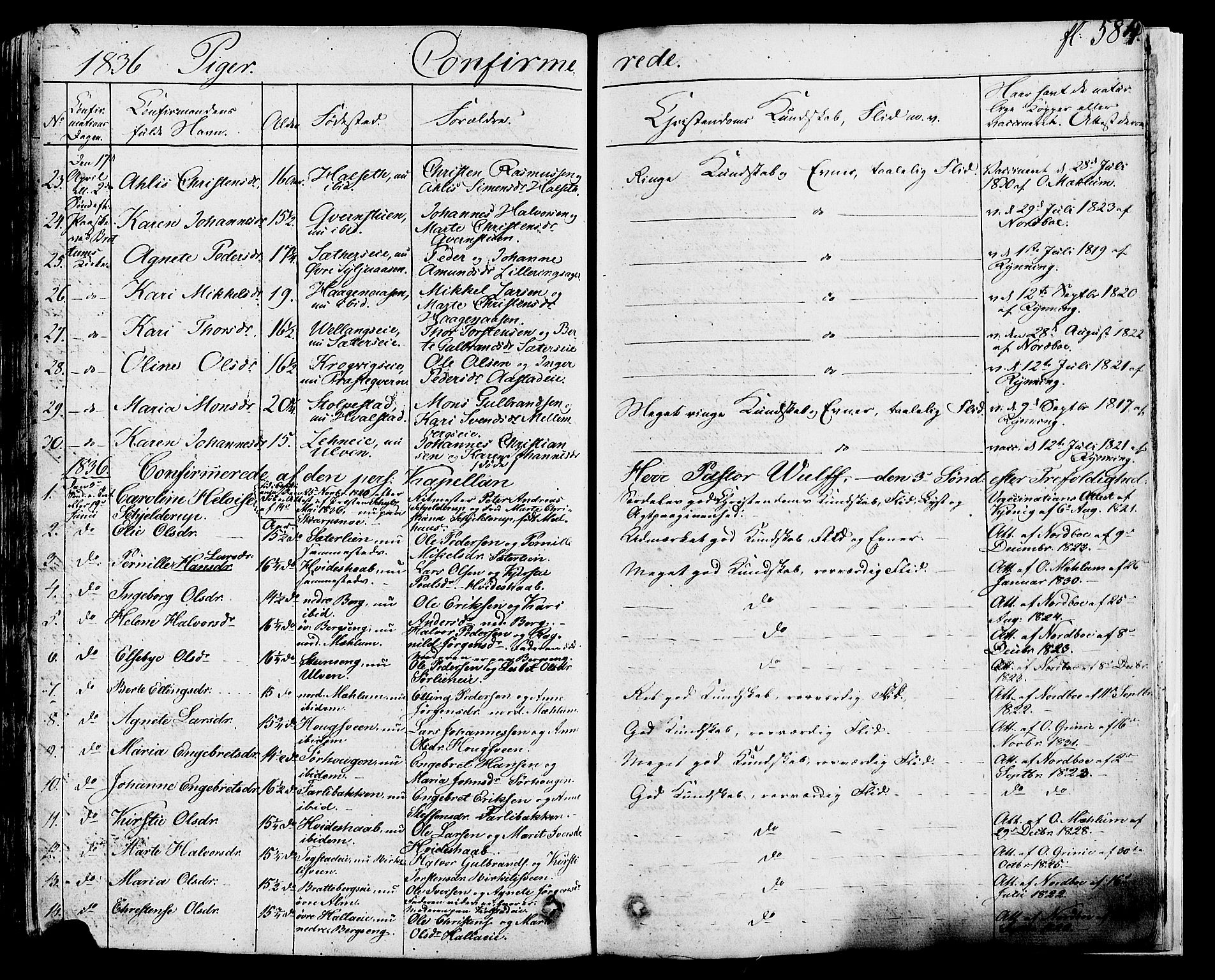 Ringsaker prestekontor, SAH/PREST-014/K/Ka/L0007: Parish register (official) no. 7B, 1826-1837, p. 584
