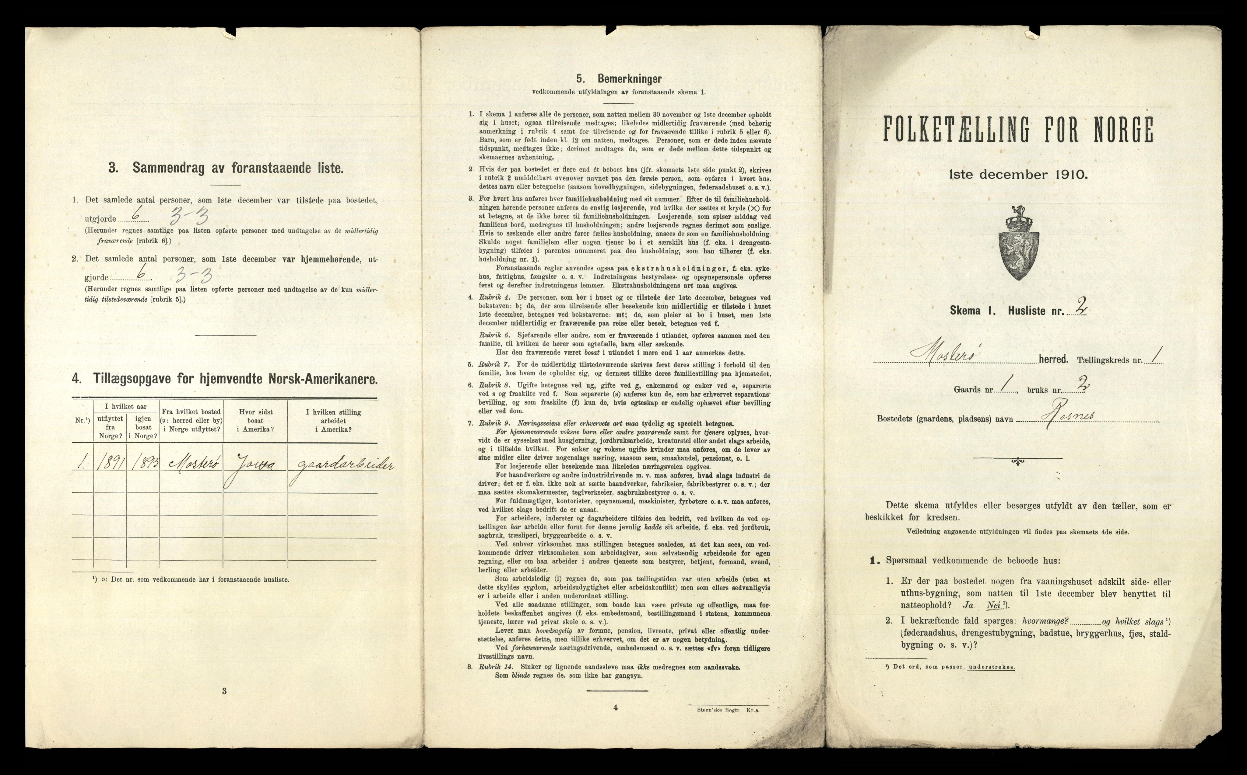 RA, 1910 census for Mosterøy, 1910, p. 25