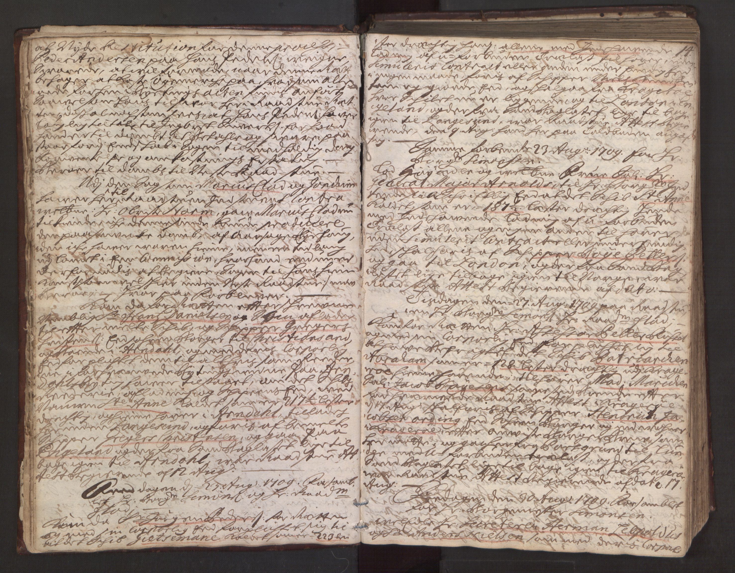 Skien rådstuerett, AV/SAKO-A-801/F/Fa/L0003: Rådstuprotokoll, 1709-1716, p. 13b-14a