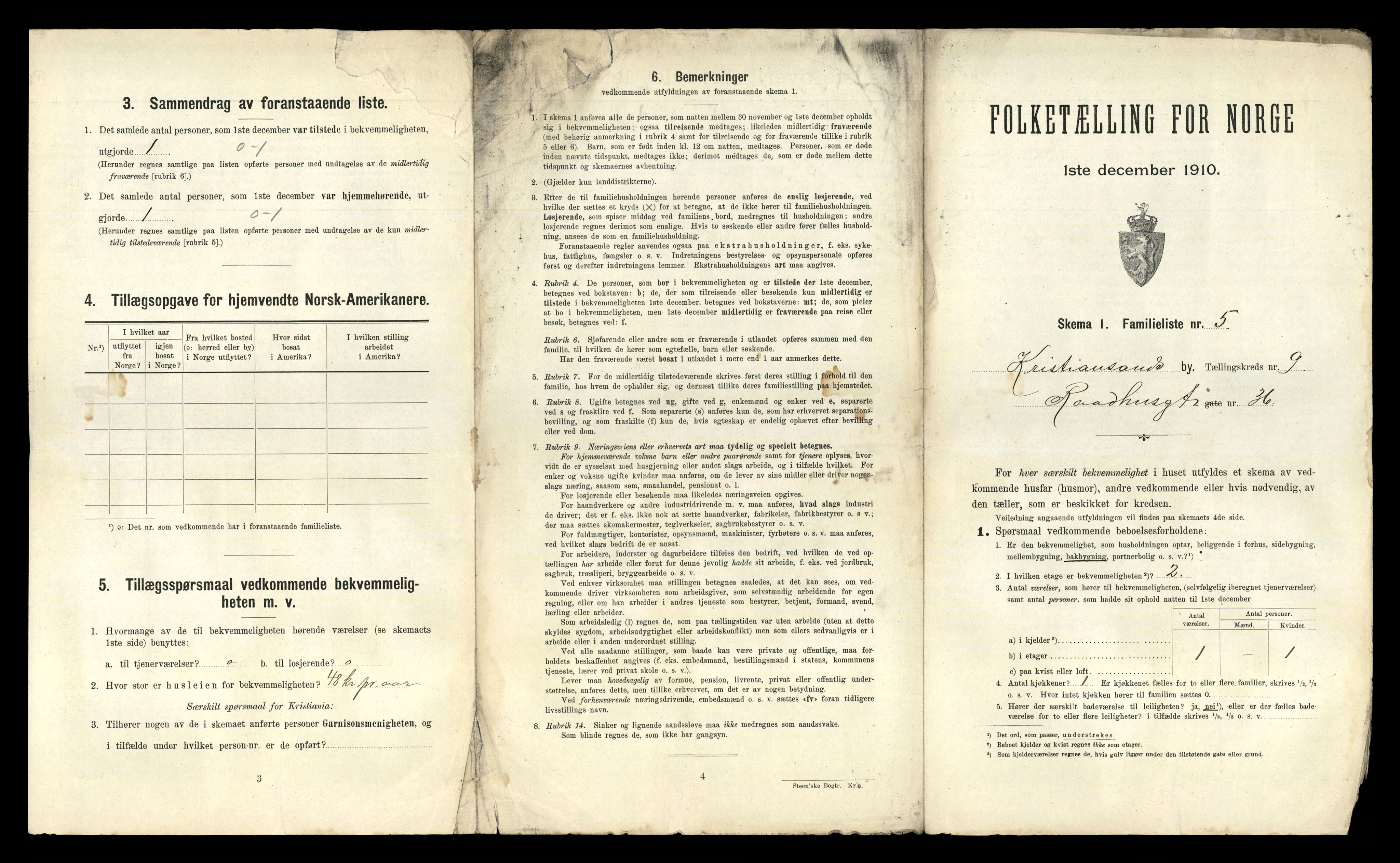 RA, 1910 census for Kristiansand, 1910, p. 2246