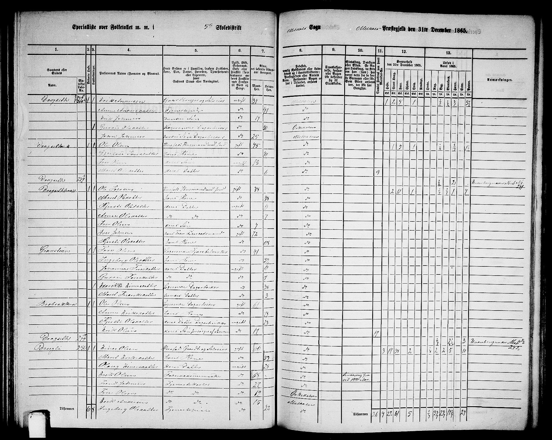 RA, 1865 census for Meldal, 1865, p. 114