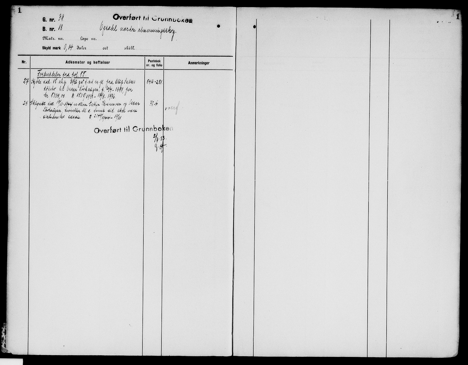 Sør-Østerdal sorenskriveri, AV/SAH-TING-018/H/Ha/Haa/L0024: Mortgage register no. 6, 1922-1954, p. 1