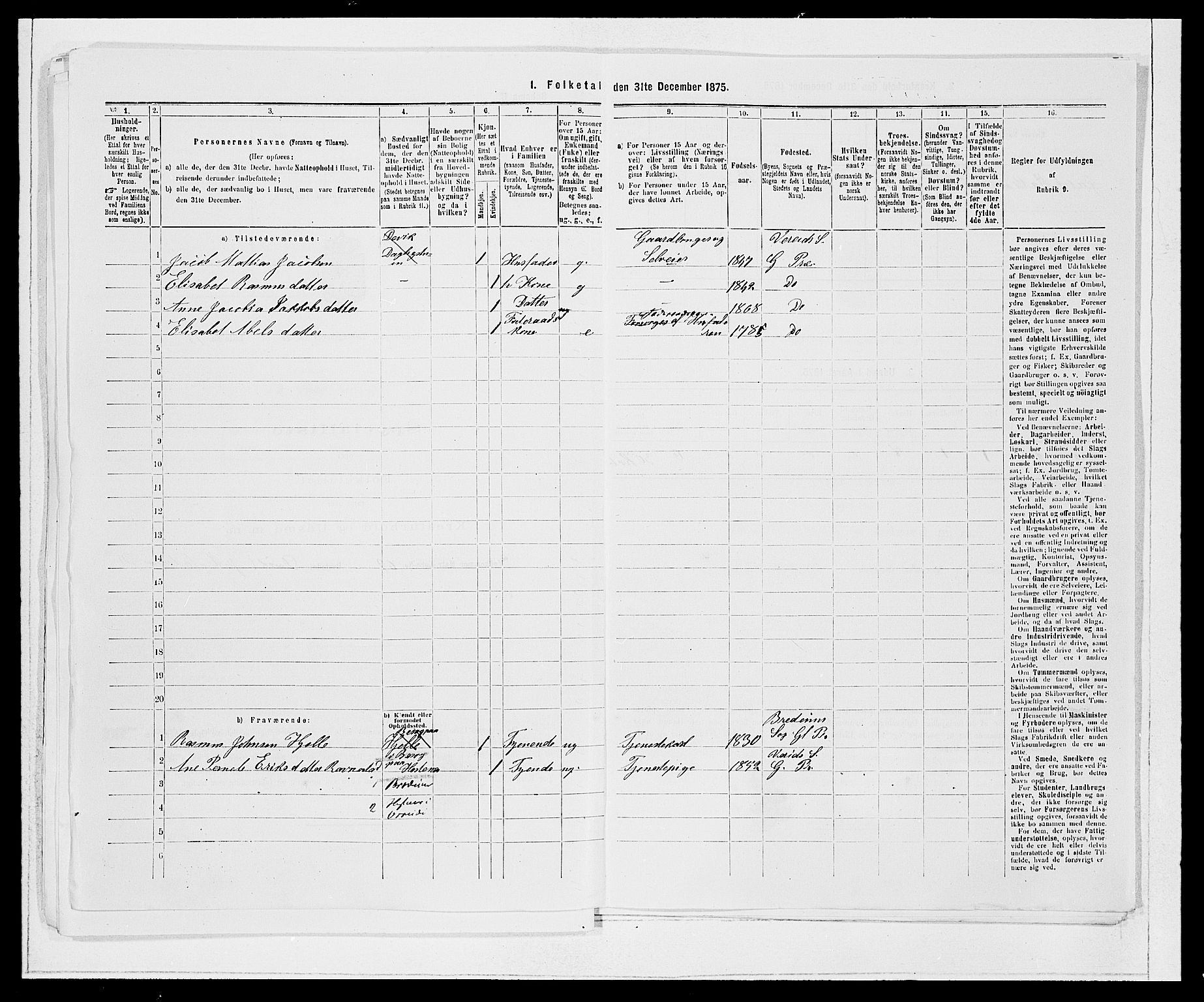 SAB, 1875 Census for 1445P Gloppen, 1875, p. 758