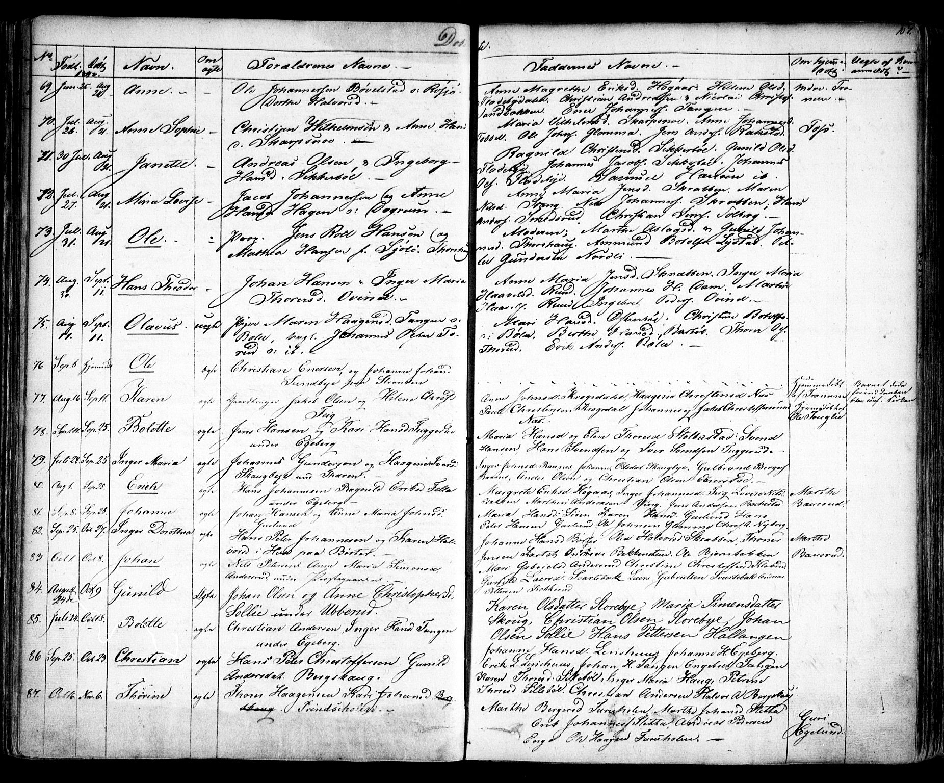 Enebakk prestekontor Kirkebøker, AV/SAO-A-10171c/F/Fa/L0009: Parish register (official) no. I 9, 1832-1861, p. 107