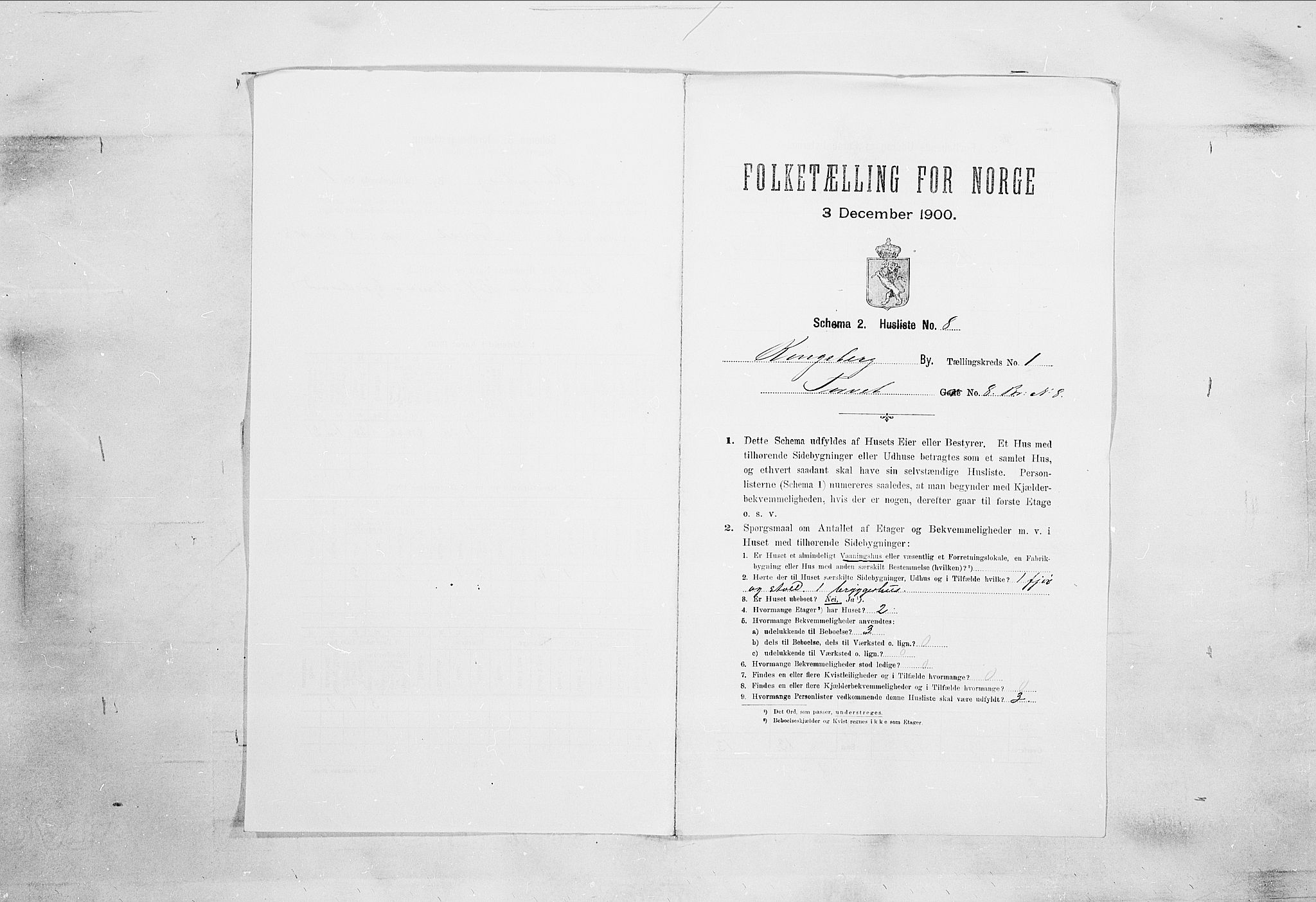 RA, 1900 census for Kongsberg, 1900, p. 4860