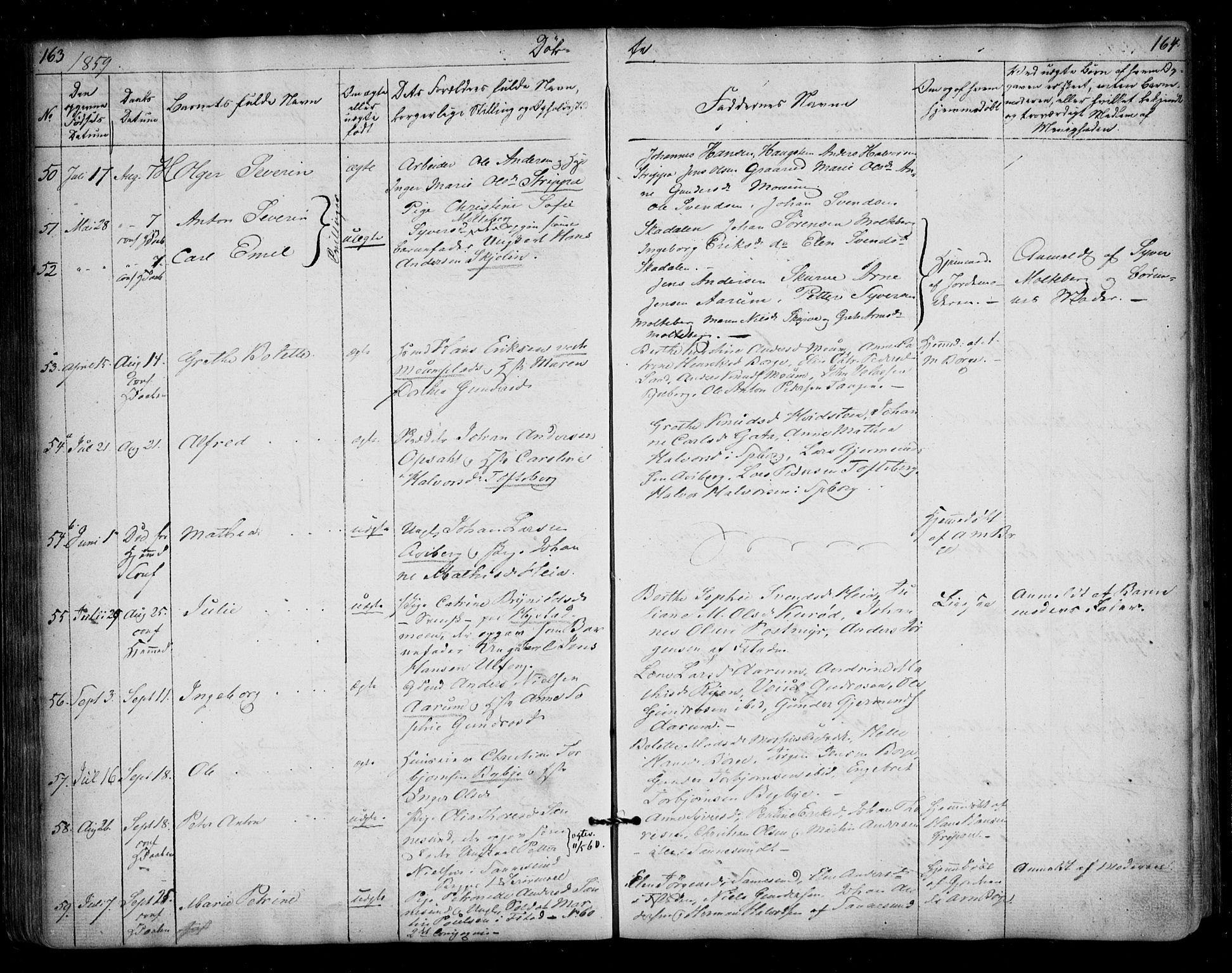 Borge prestekontor Kirkebøker, AV/SAO-A-10903/F/Fa/L0005: Parish register (official) no. I 5, 1848-1860, p. 163-164