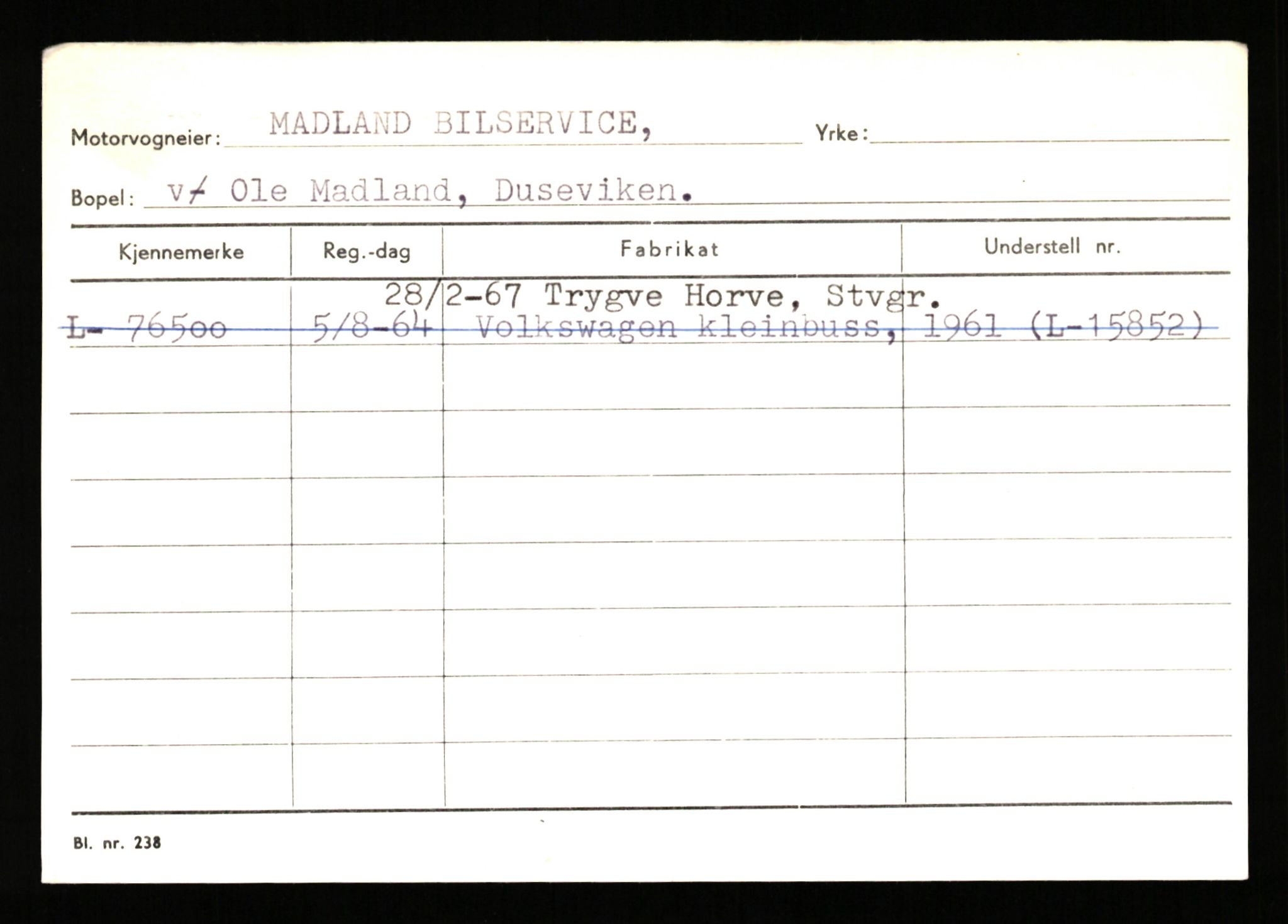 Stavanger trafikkstasjon, SAST/A-101942/0/H/L0024: Lyberg - Melgård, 1930-1971, p. 1223