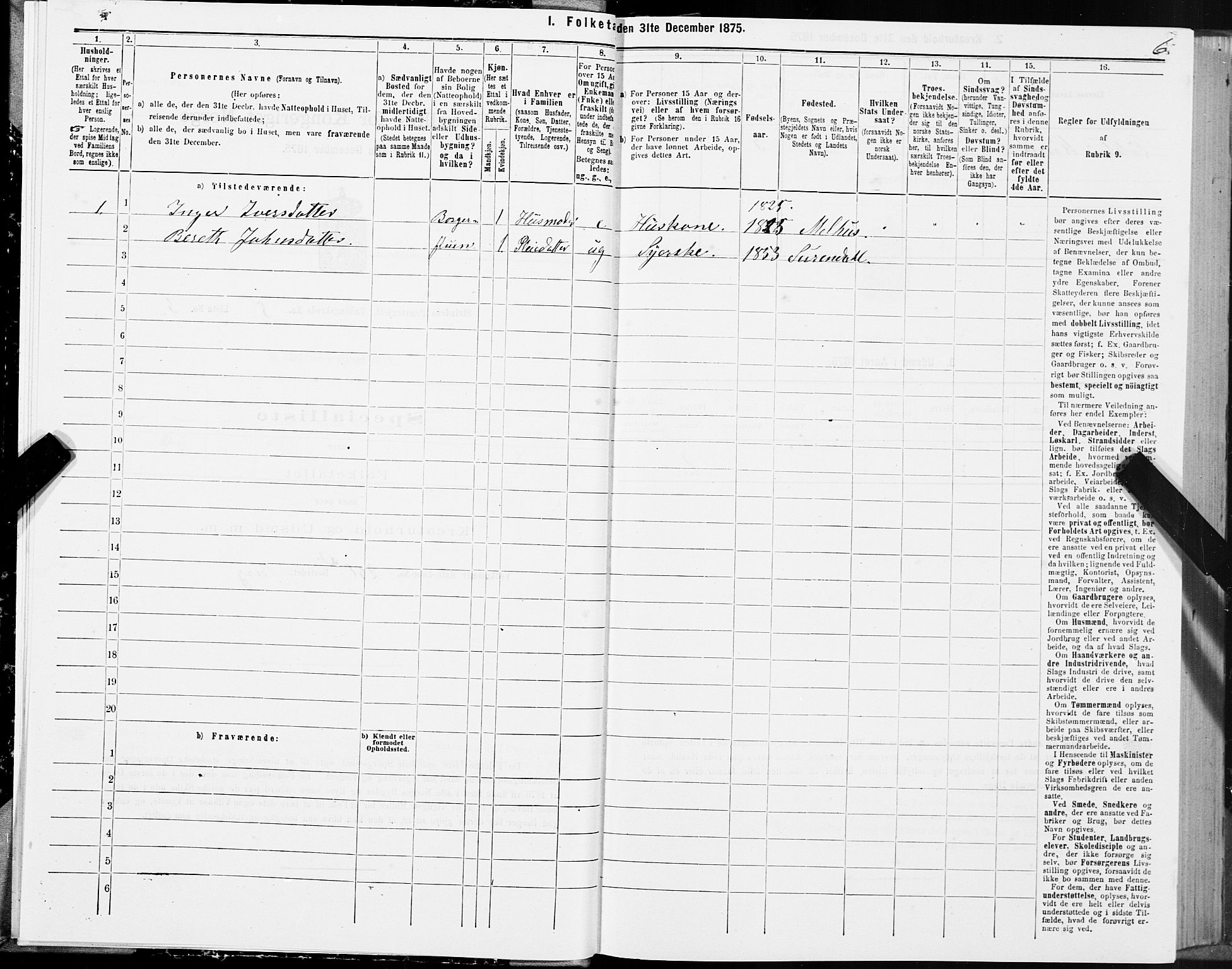 SAT, 1875 census for 1660P Strinda, 1875, p. 3006