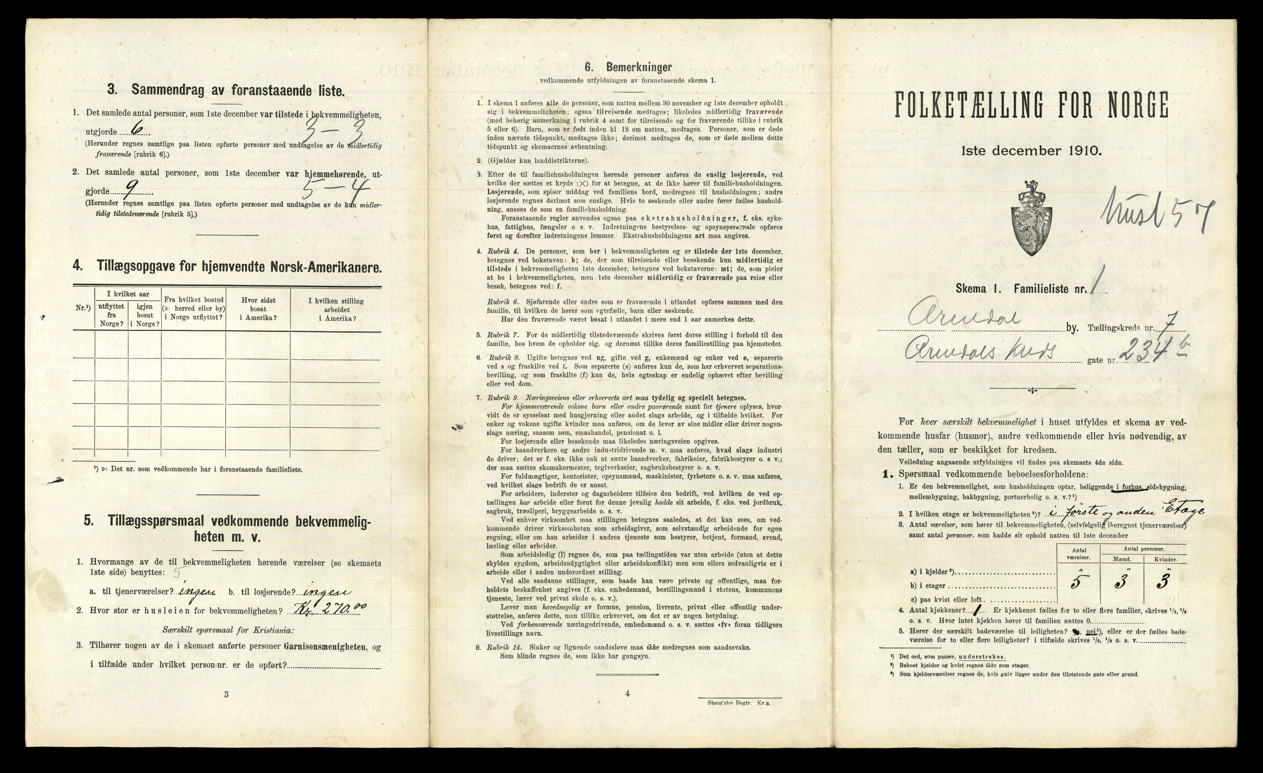 RA, 1910 census for Arendal, 1910, p. 2527