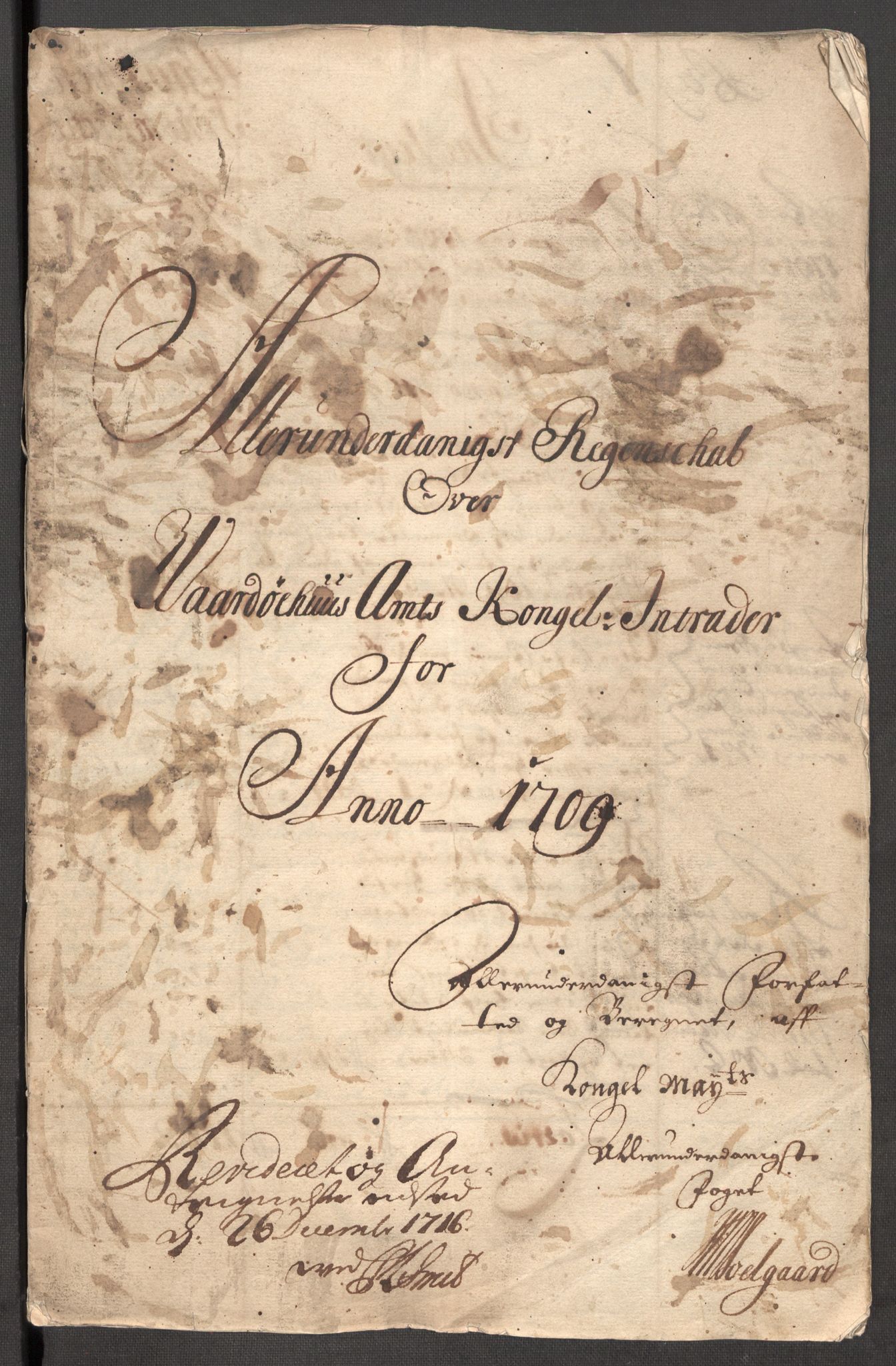 Rentekammeret inntil 1814, Reviderte regnskaper, Fogderegnskap, RA/EA-4092/R69/L4855: Fogderegnskap Finnmark/Vardøhus, 1709-1712, p. 3