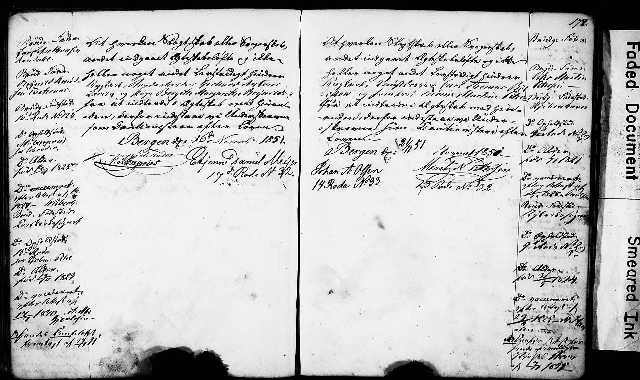 Domkirken sokneprestembete, AV/SAB-A-74801: Best man's statements no. II.5.4, 1845-1852, p. 172