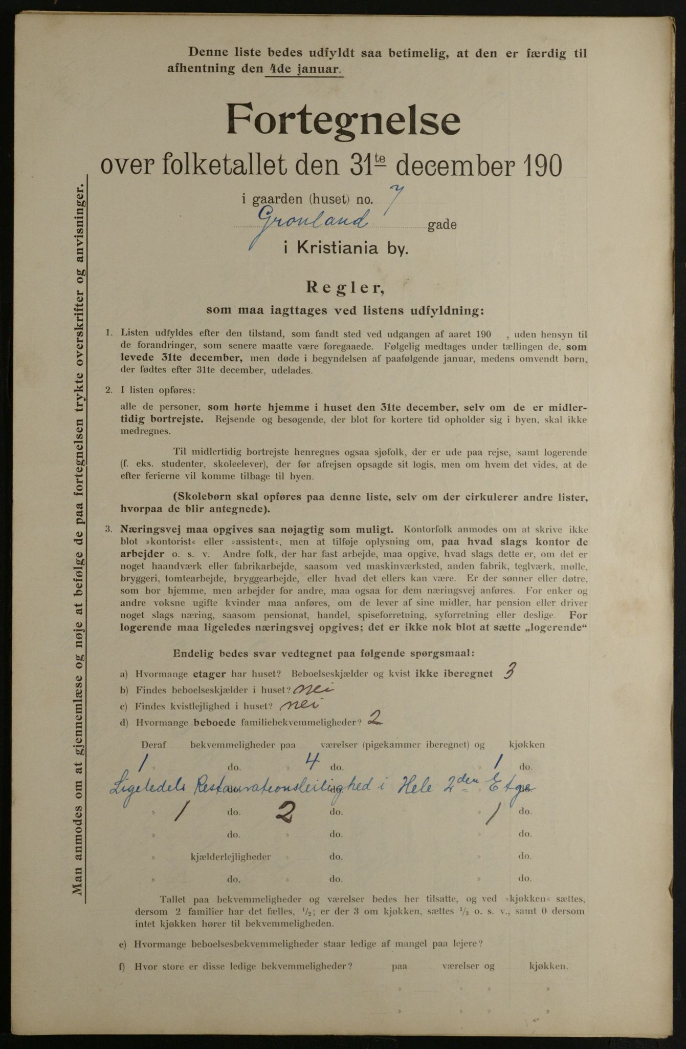 OBA, Municipal Census 1901 for Kristiania, 1901, p. 5049