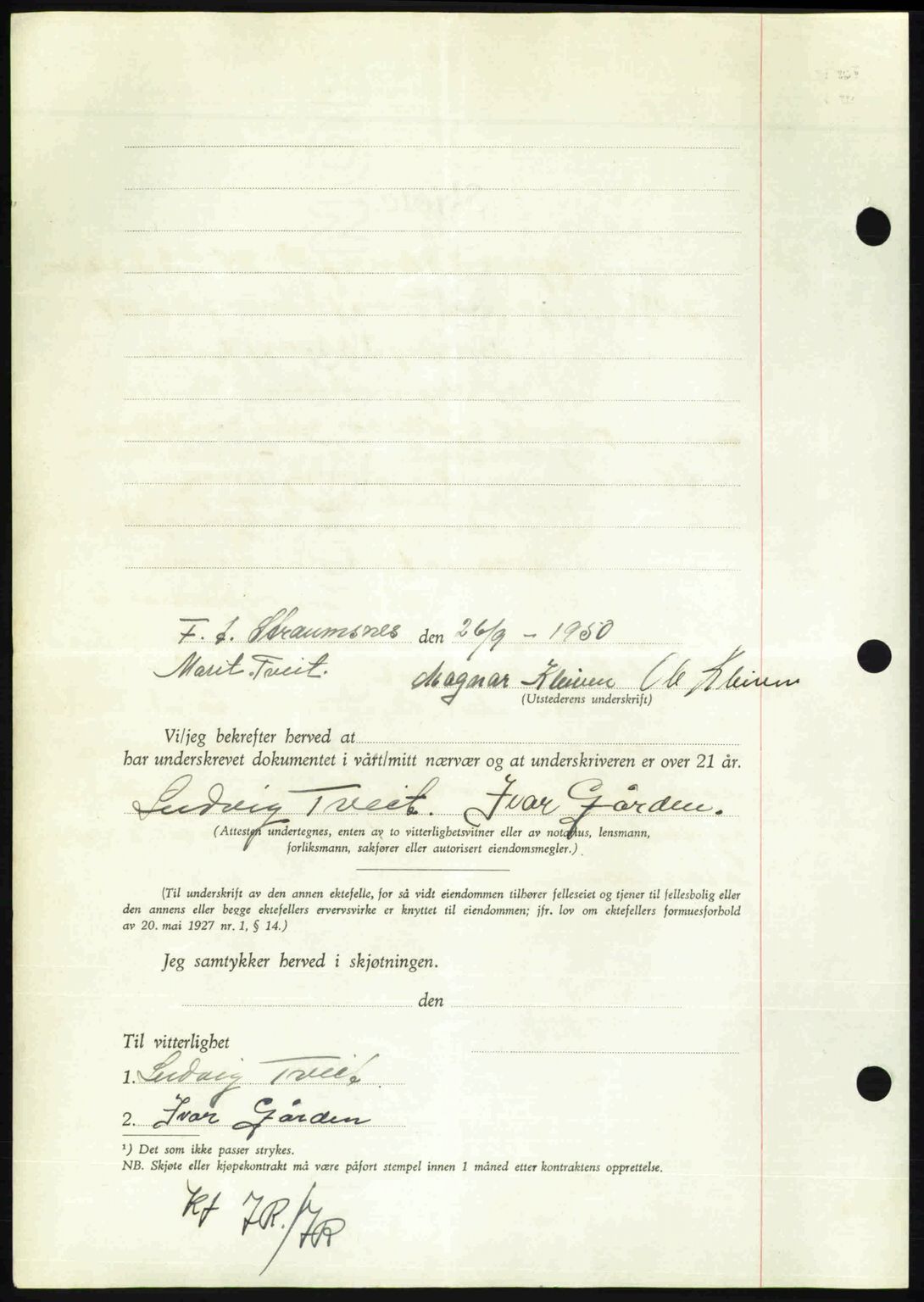 Nordmøre sorenskriveri, AV/SAT-A-4132/1/2/2Ca: Mortgage book no. A116, 1950-1950, Diary no: : 3668/1950