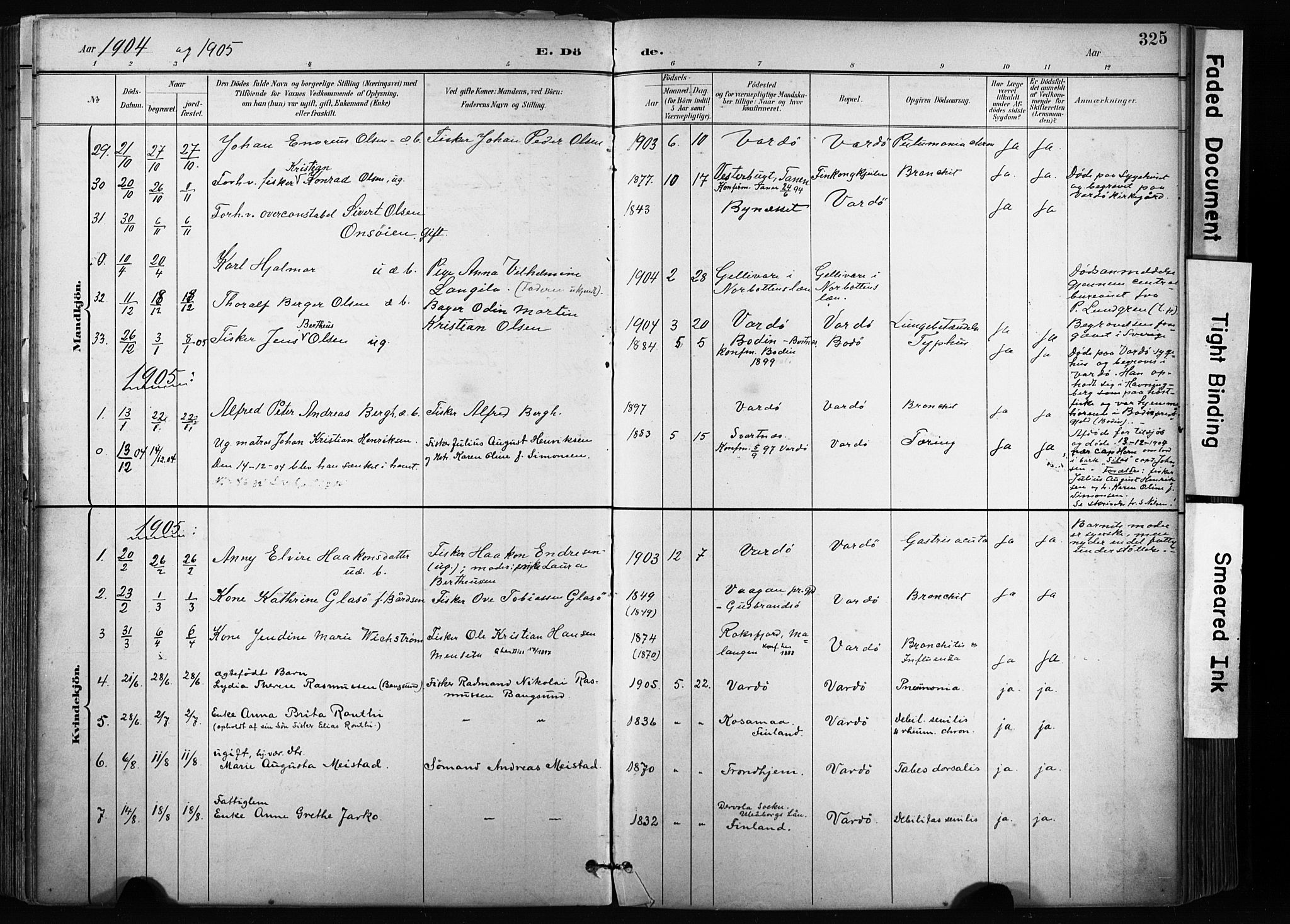 Vardø sokneprestkontor, SATØ/S-1332/H/Ha/L0010kirke: Parish register (official) no. 10, 1895-1907, p. 325