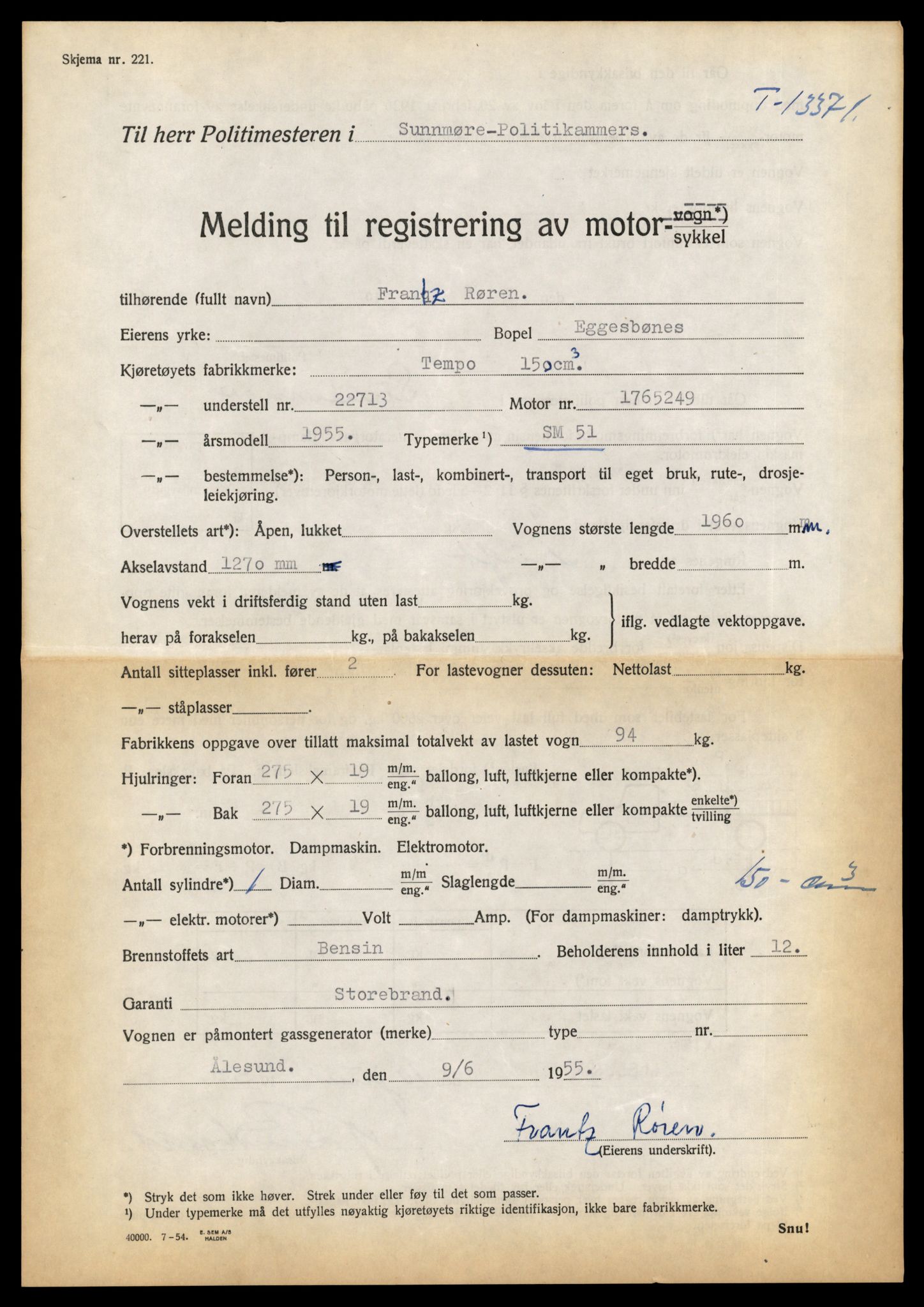 Møre og Romsdal vegkontor - Ålesund trafikkstasjon, AV/SAT-A-4099/F/Fe/L0039: Registreringskort for kjøretøy T 13361 - T 13530, 1927-1998, p. 167