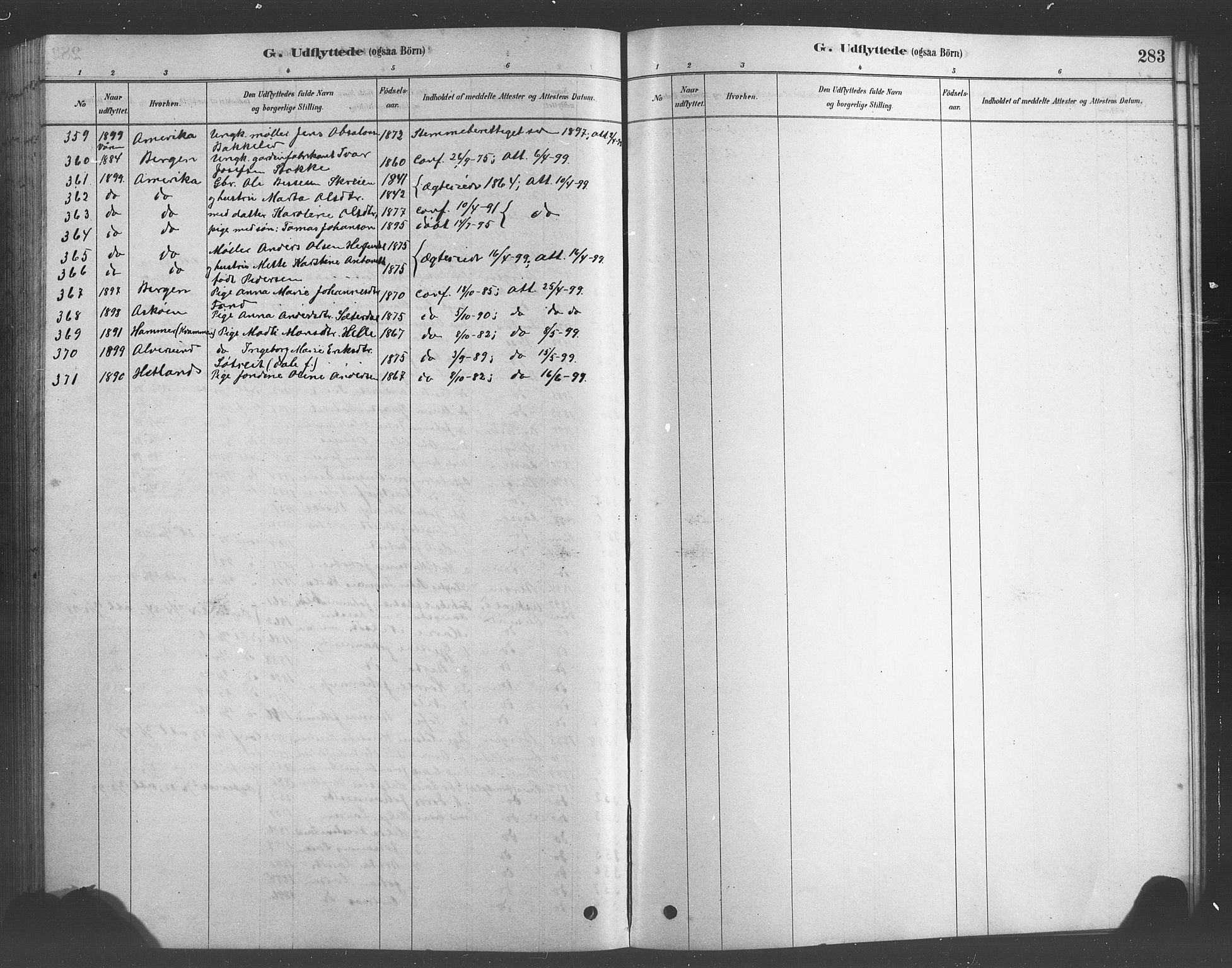 Bruvik Sokneprestembete, AV/SAB-A-74701/H/Hab: Parish register (copy) no. A 1, 1878-1907, p. 283