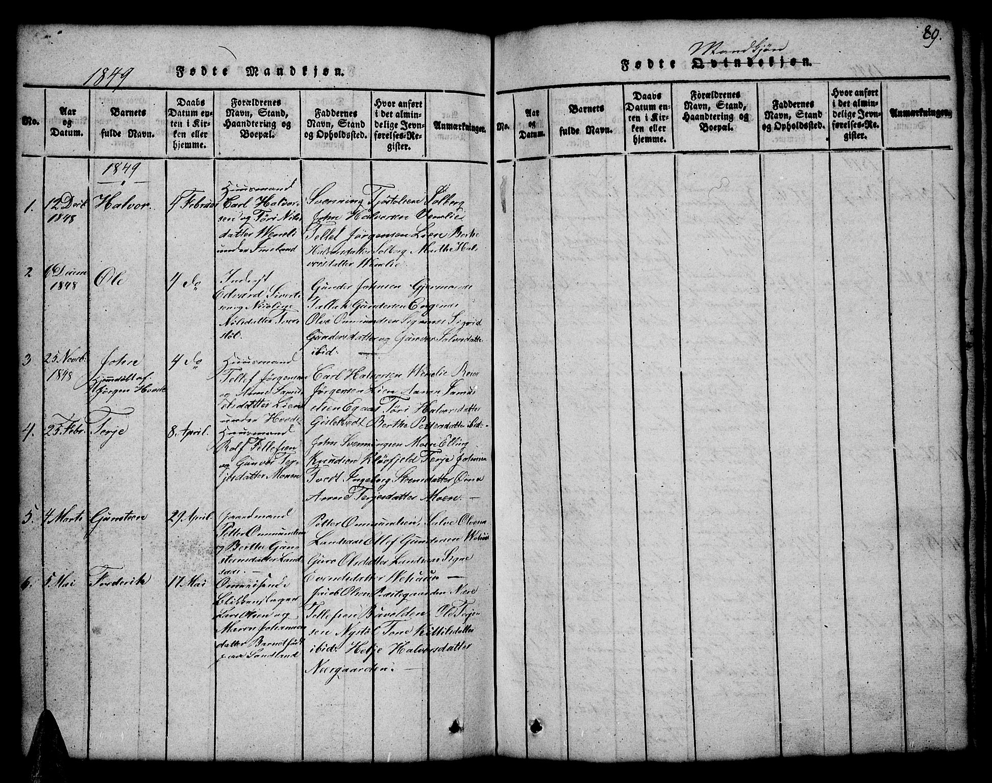Åmli sokneprestkontor, AV/SAK-1111-0050/F/Fb/Fbc/L0001: Parish register (copy) no. B 1, 1816-1867, p. 89