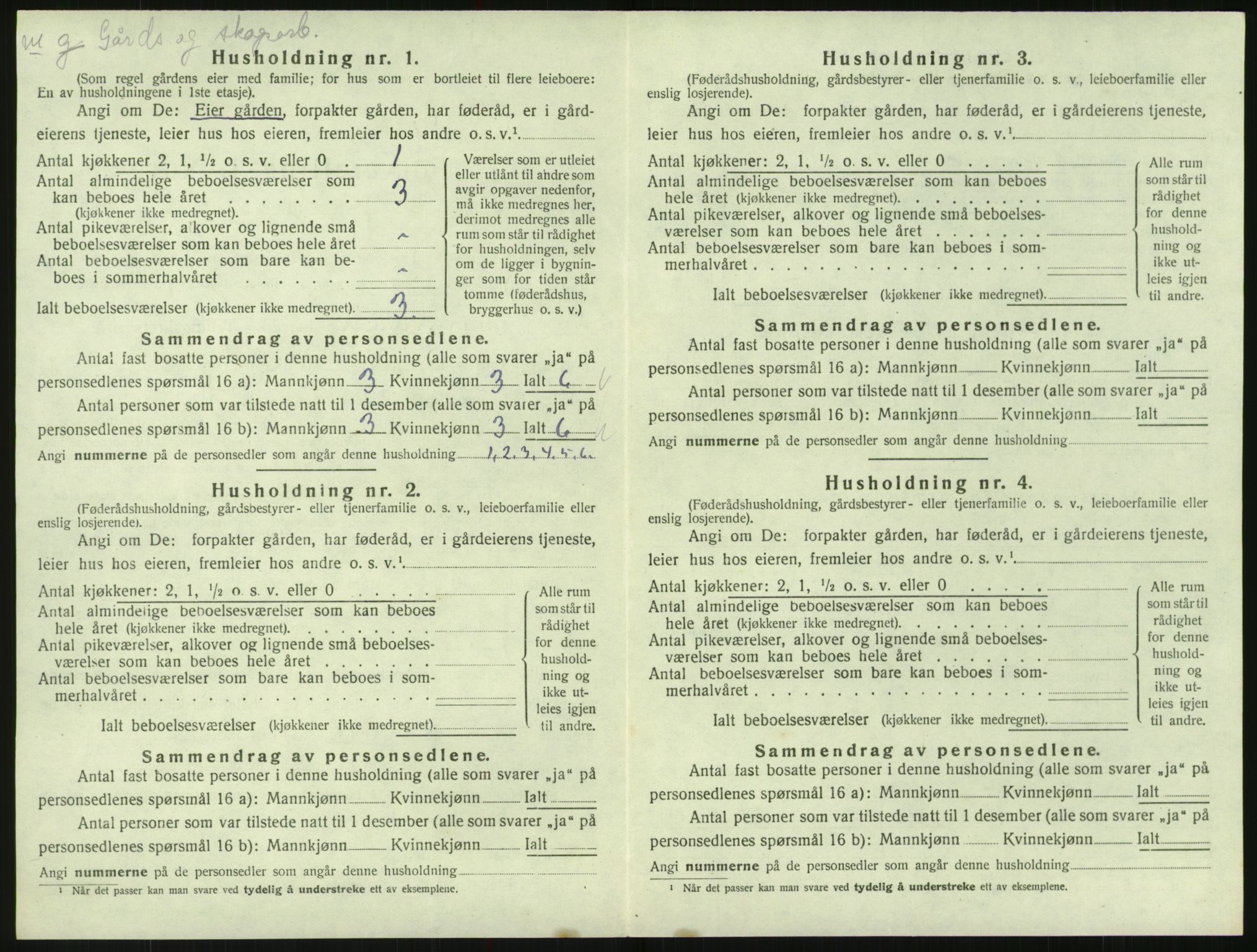 SAK, 1920 census for Bygland, 1920, p. 704