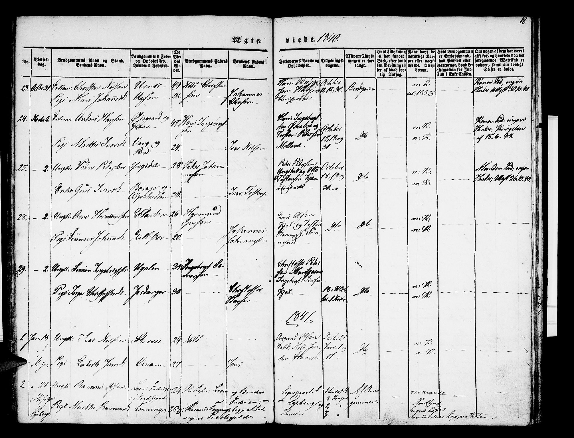 Hafslo sokneprestembete, SAB/A-80301/H/Haa/Haaa/L0007: Parish register (official) no. A 7, 1834-1854, p. 18