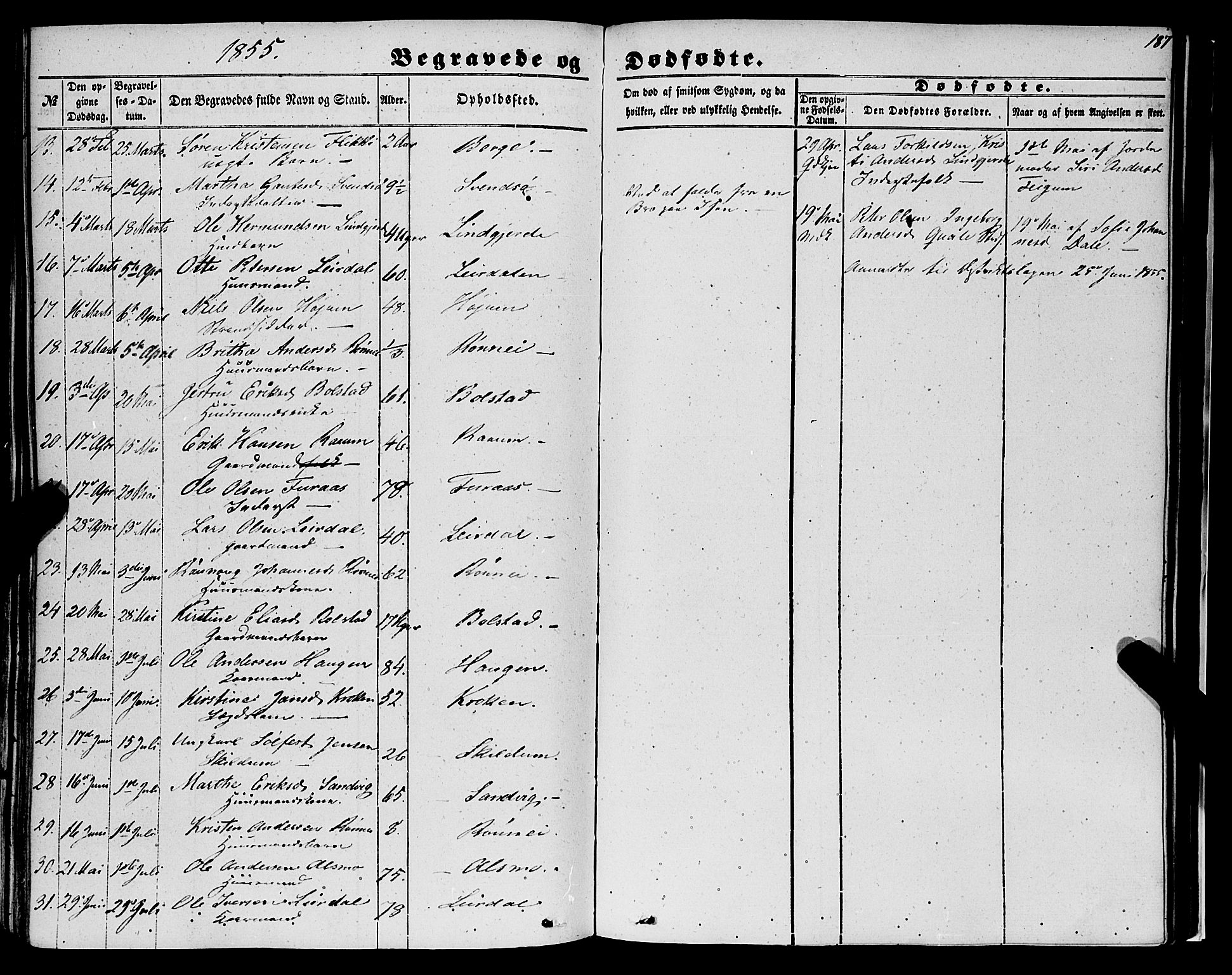 Luster sokneprestembete, AV/SAB-A-81101/H/Haa/Haaa/L0007: Parish register (official) no. A 7, 1849-1859, p. 187