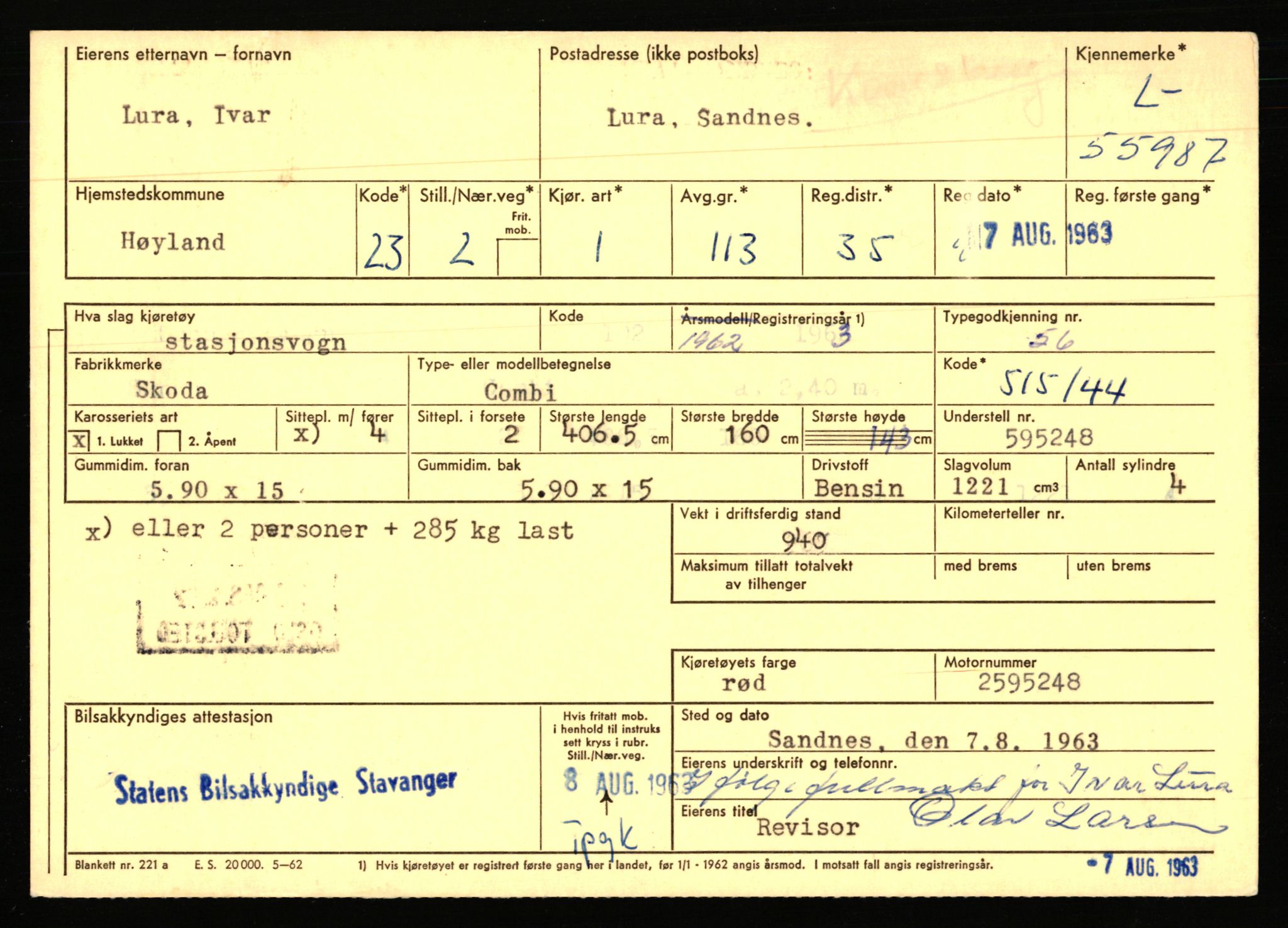 Stavanger trafikkstasjon, AV/SAST-A-101942/0/F/L0055: L-55700 - L-56499, 1930-1971, p. 395