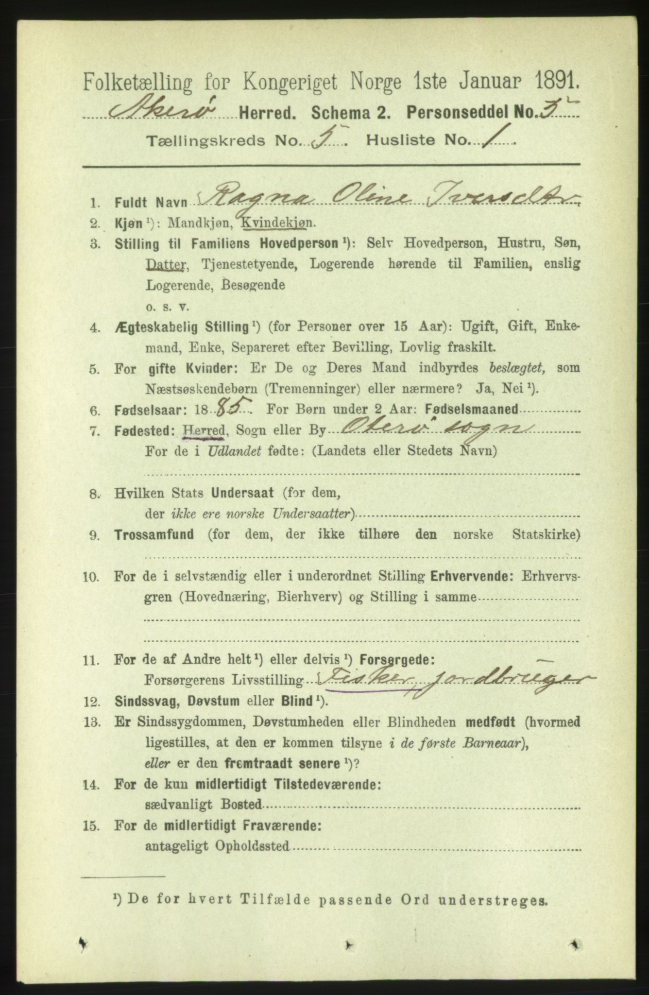 RA, 1891 census for 1545 Aukra, 1891, p. 2017