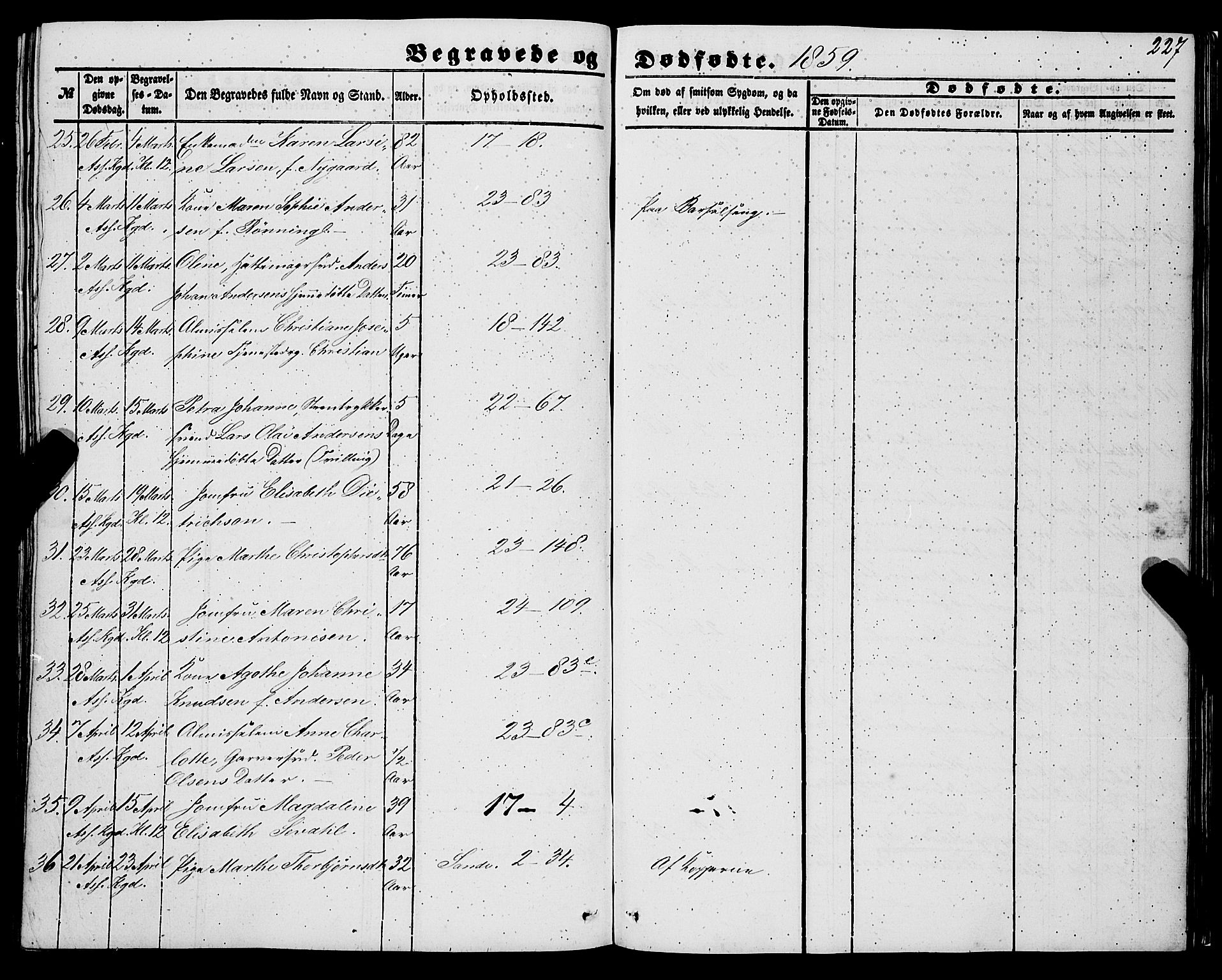 Korskirken sokneprestembete, AV/SAB-A-76101/H/Haa: Parish register (official) no. E 2, 1848-1862, p. 227