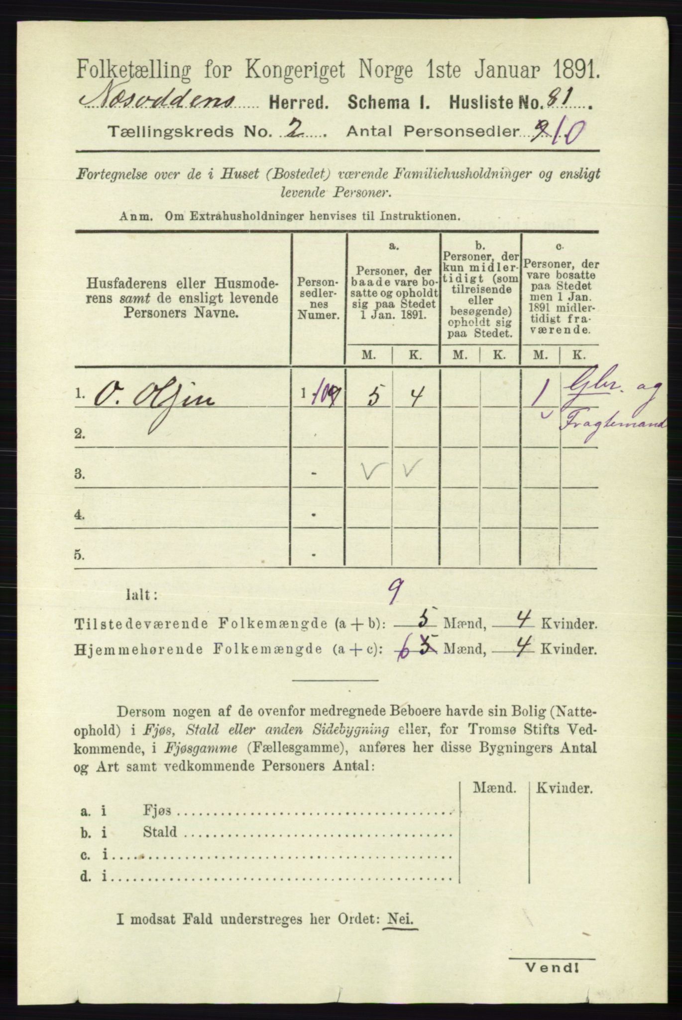 RA, 1891 census for 0216 Nesodden, 1891, p. 467