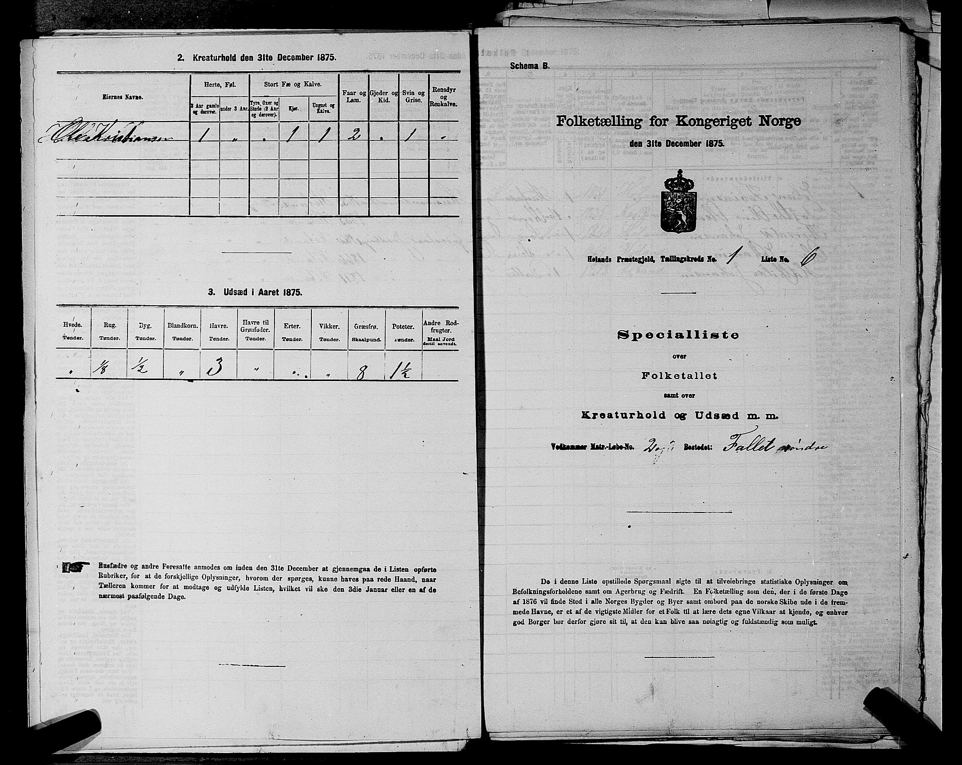 RA, 1875 census for 0221P Høland, 1875, p. 269