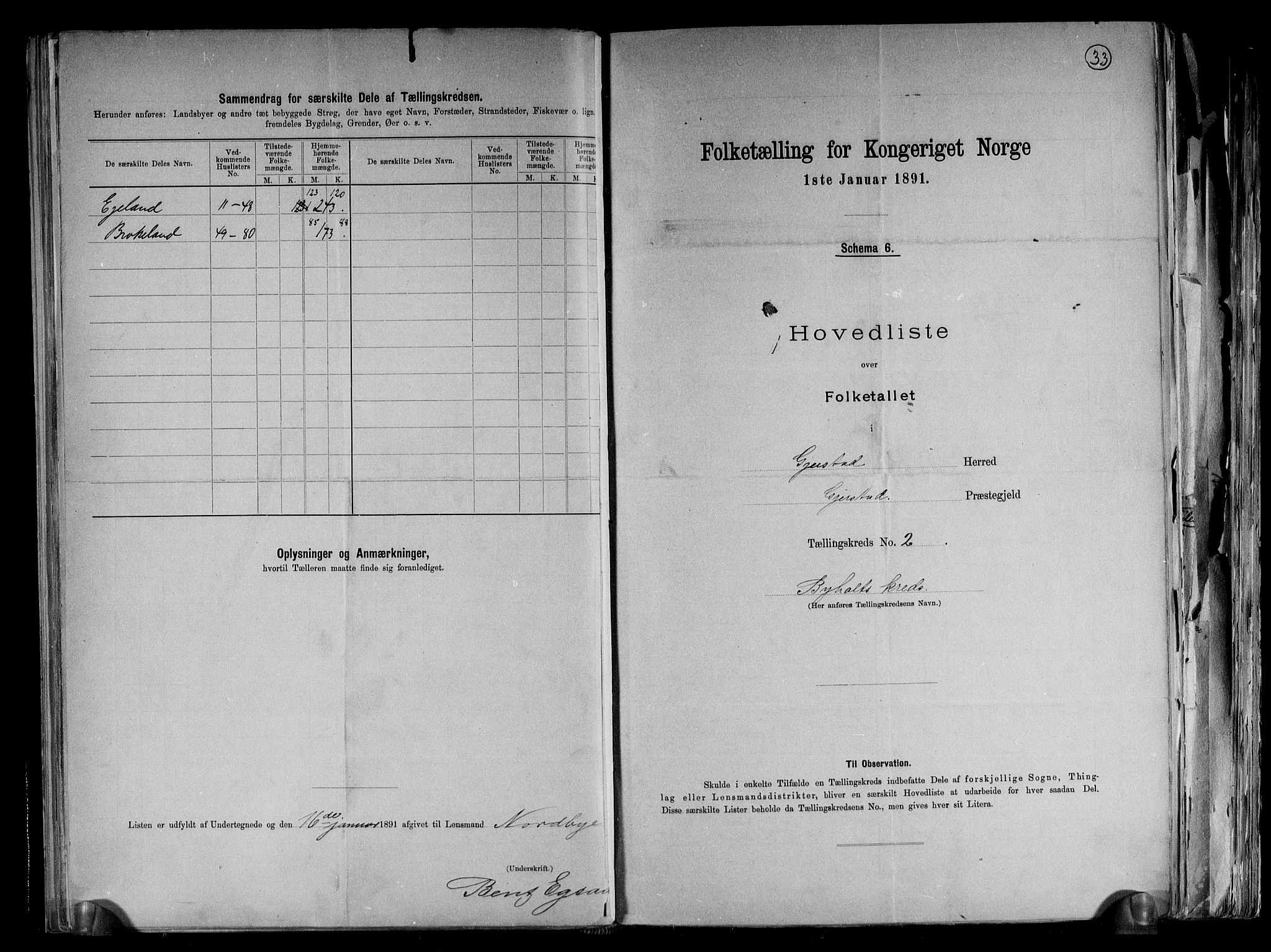 RA, 1891 census for 0911 Gjerstad, 1891, p. 7