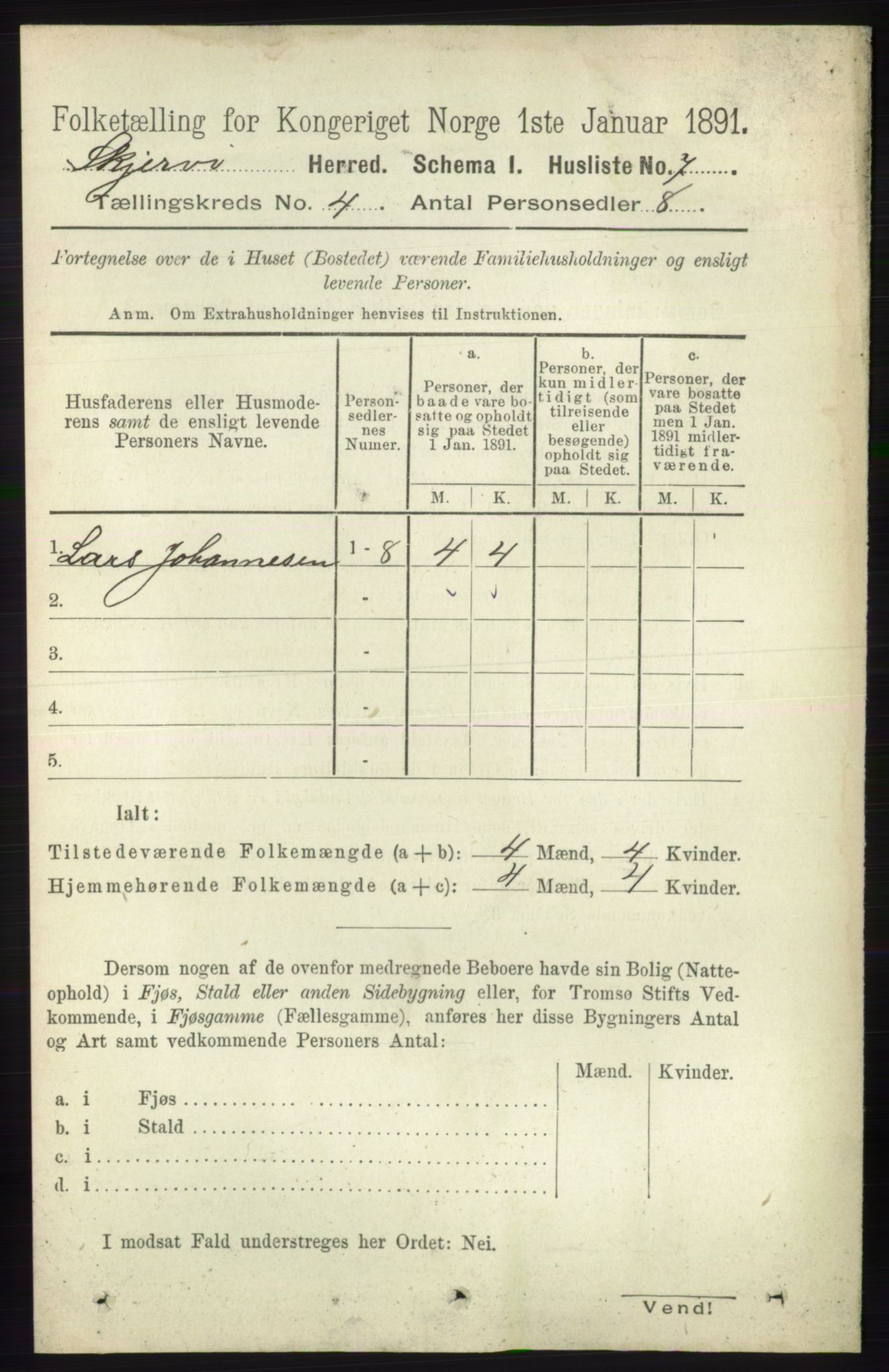 RA, 1891 census for 1941 Skjervøy, 1891, p. 2230