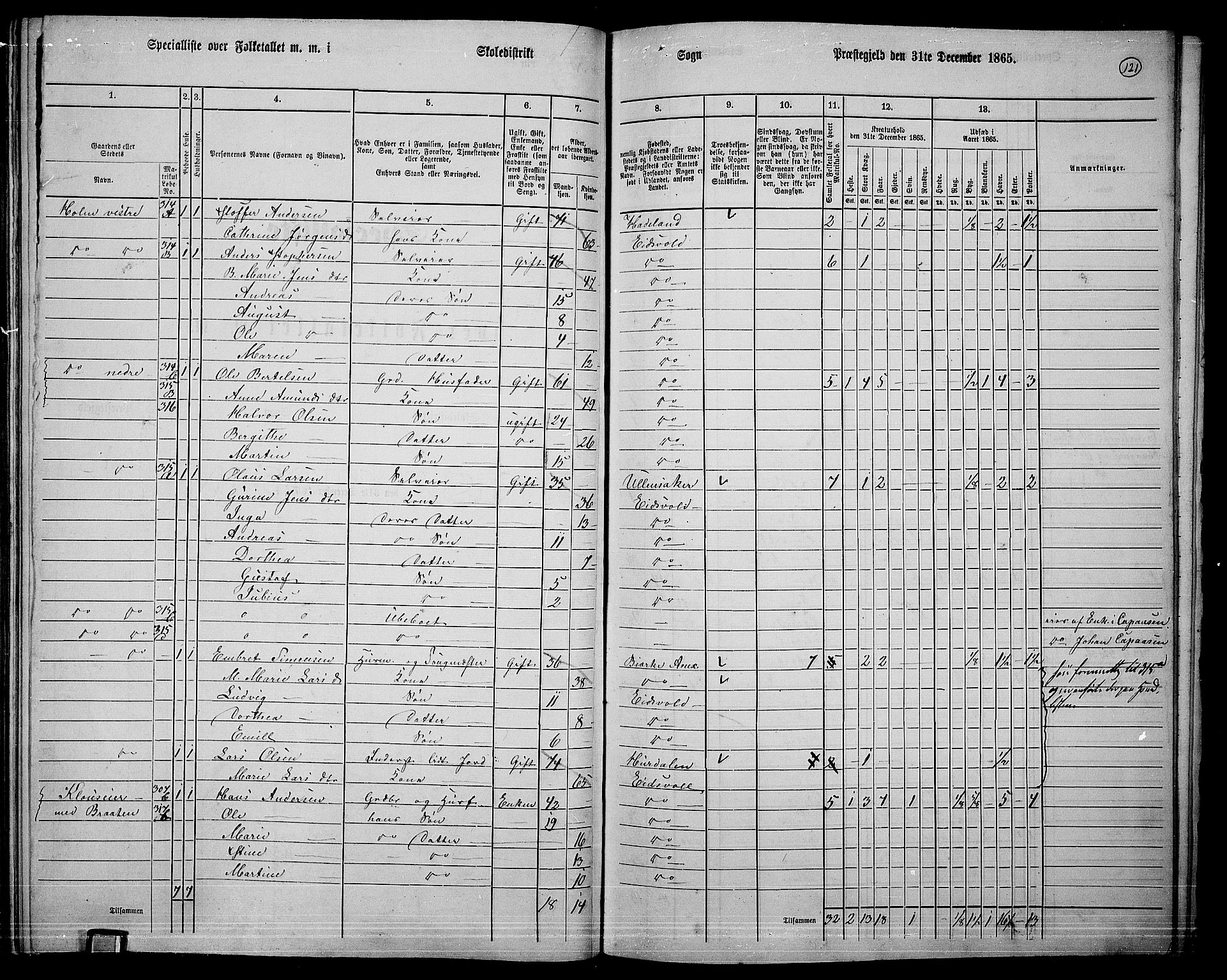 RA, 1865 census for Eidsvoll, 1865, p. 104