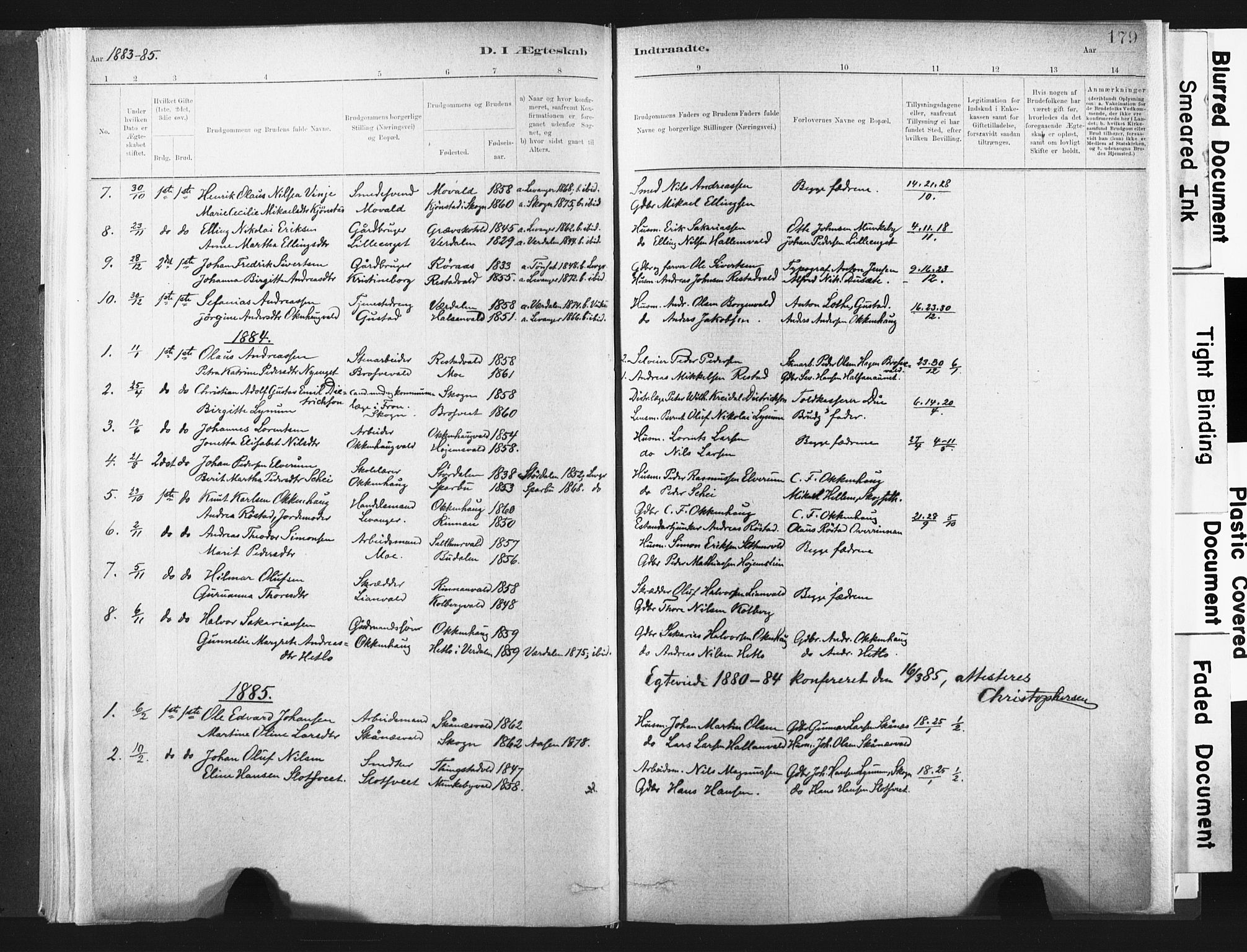 Ministerialprotokoller, klokkerbøker og fødselsregistre - Nord-Trøndelag, SAT/A-1458/721/L0207: Parish register (official) no. 721A02, 1880-1911, p. 179