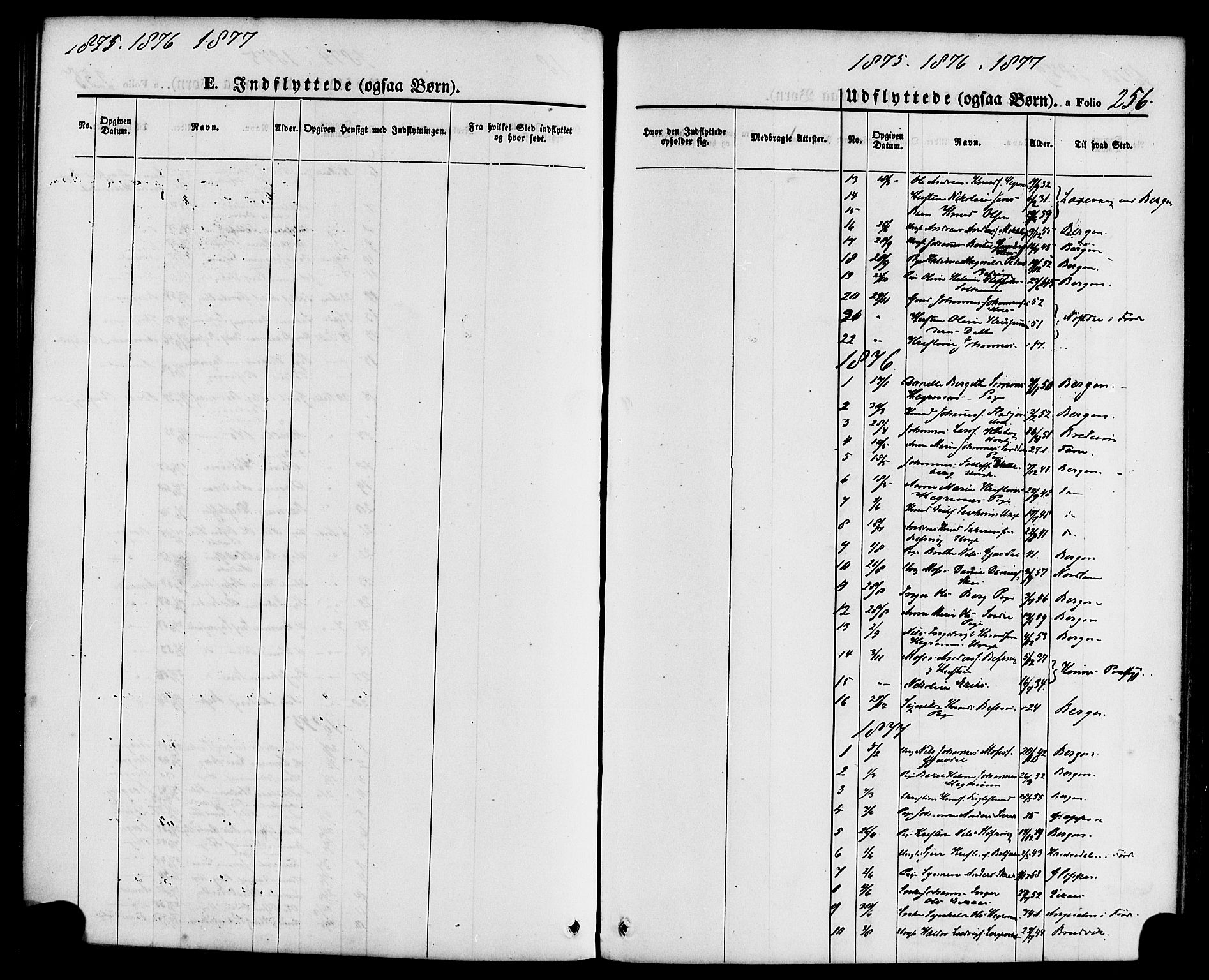 Jølster sokneprestembete, SAB/A-80701/H/Haa/Haaa/L0011: Parish register (official) no. A 11, 1866-1881, p. 256