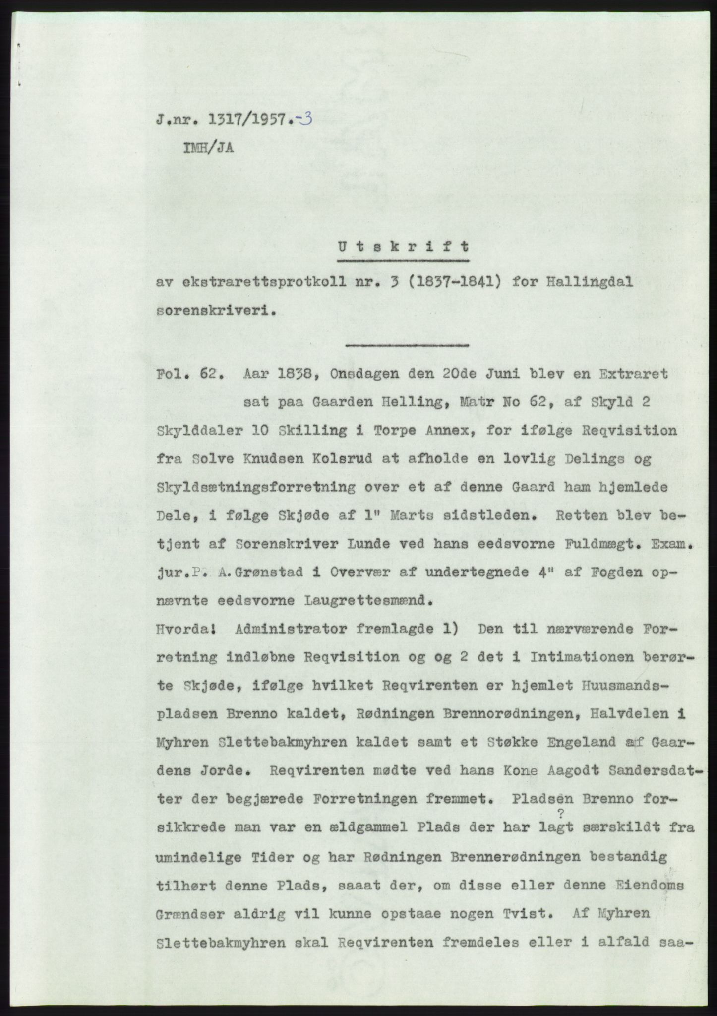 Statsarkivet i Kongsberg, SAKO/A-0001, 1957-1958, p. 71