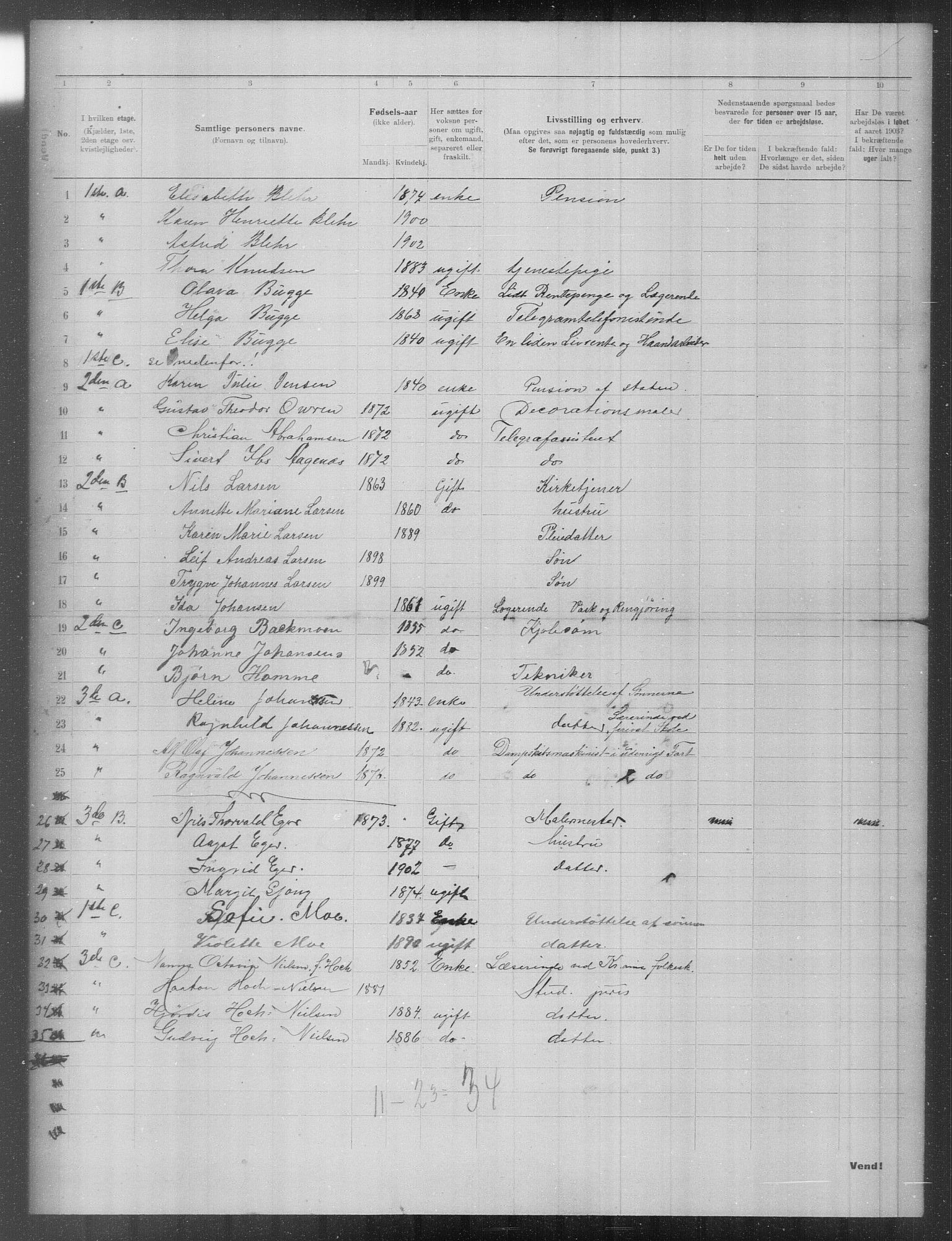 OBA, Municipal Census 1903 for Kristiania, 1903, p. 11723