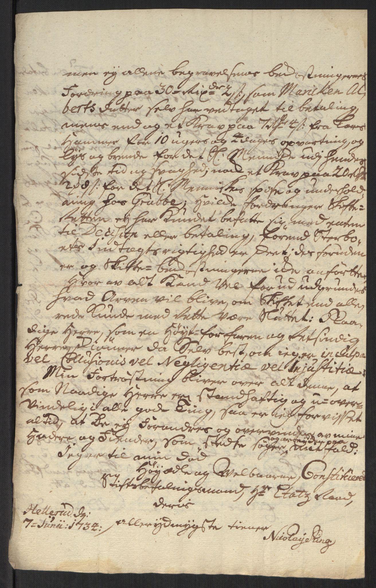 Stattholderembetet 1572-1771, AV/RA-EA-2870/Ef/L0107: Brev fra embetsmenn og andre, 1733-1734, p. 271