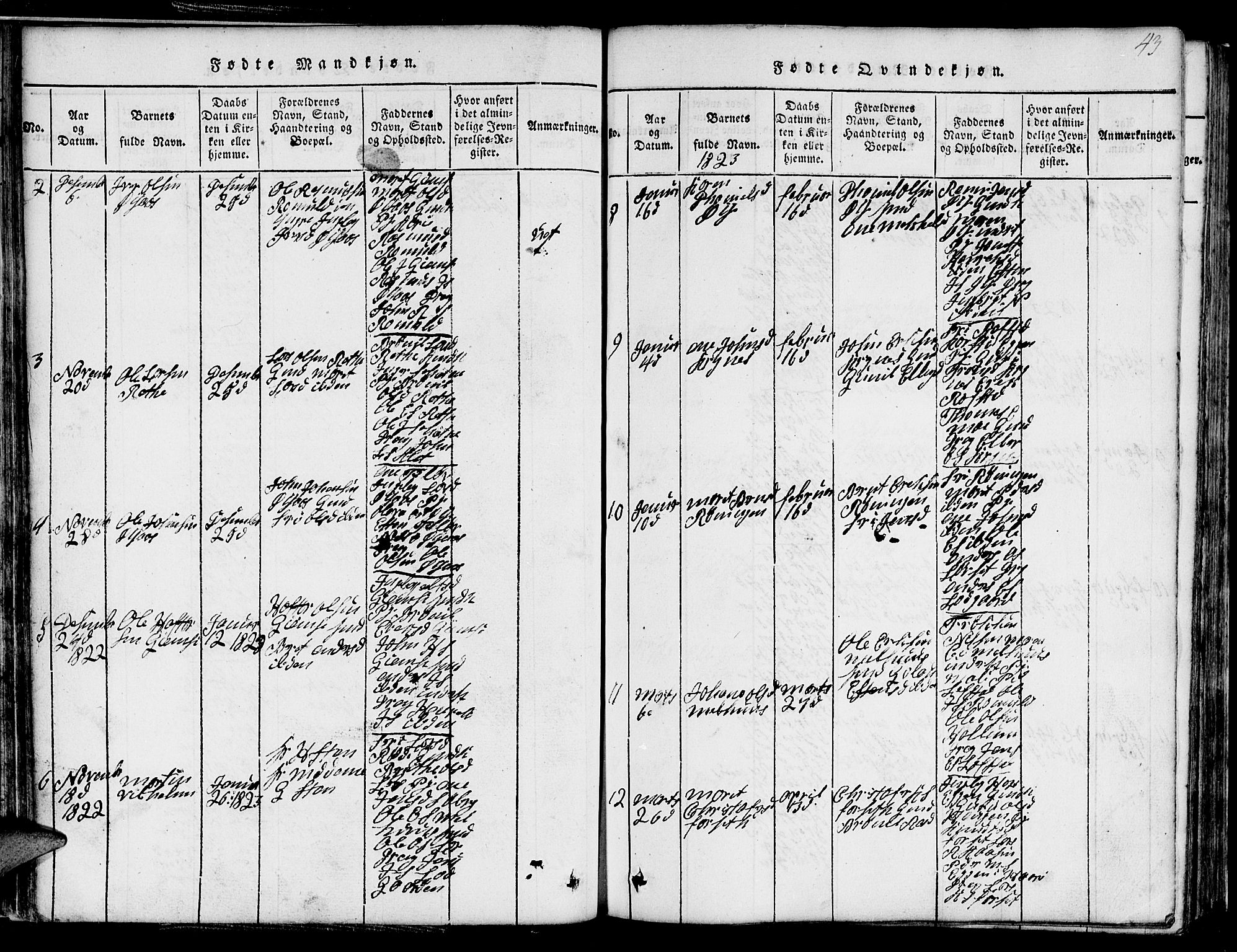 Ministerialprotokoller, klokkerbøker og fødselsregistre - Sør-Trøndelag, SAT/A-1456/691/L1092: Parish register (copy) no. 691C03, 1816-1852, p. 43