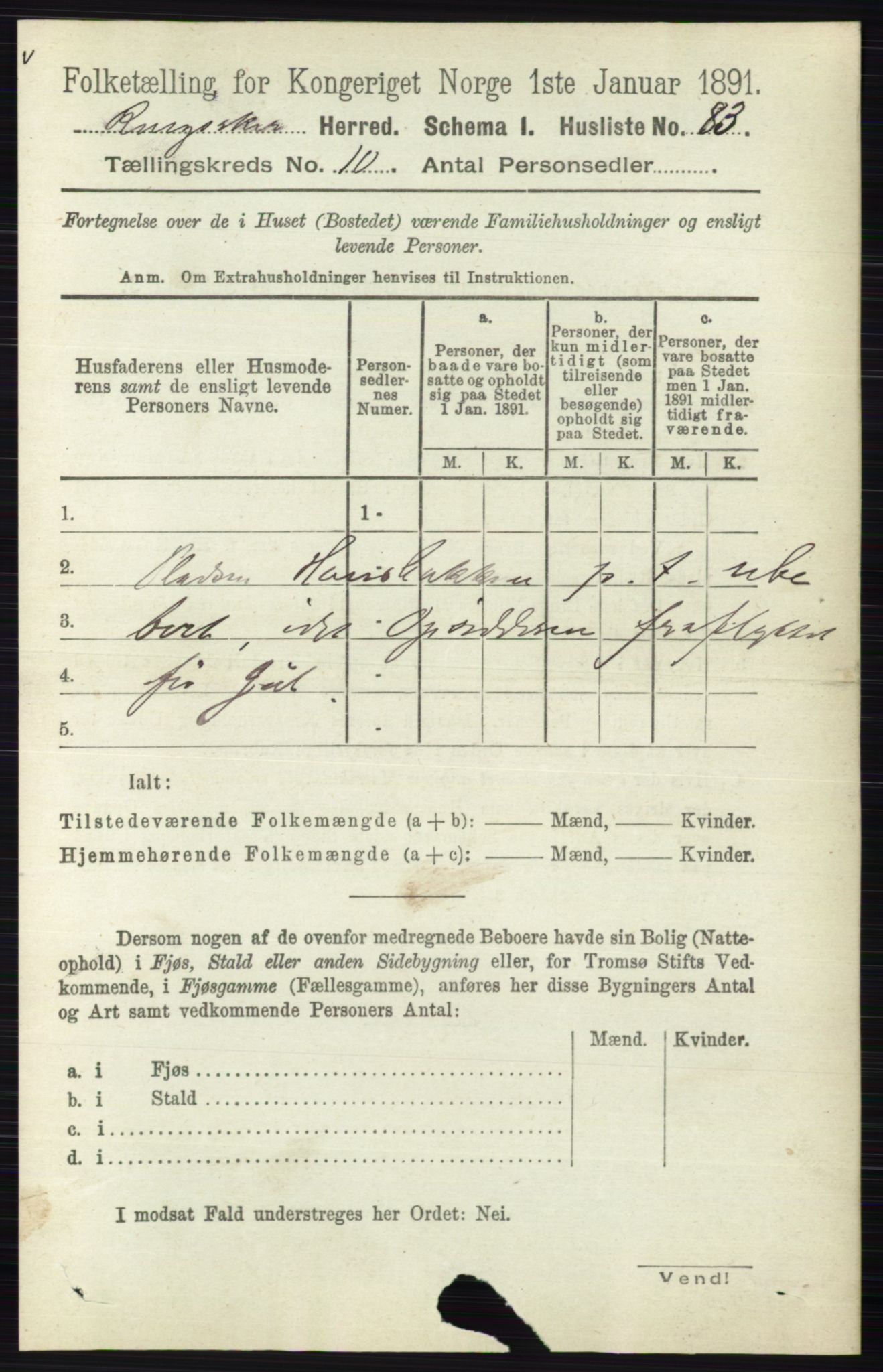 RA, 1891 census for 0412 Ringsaker, 1891, p. 5632