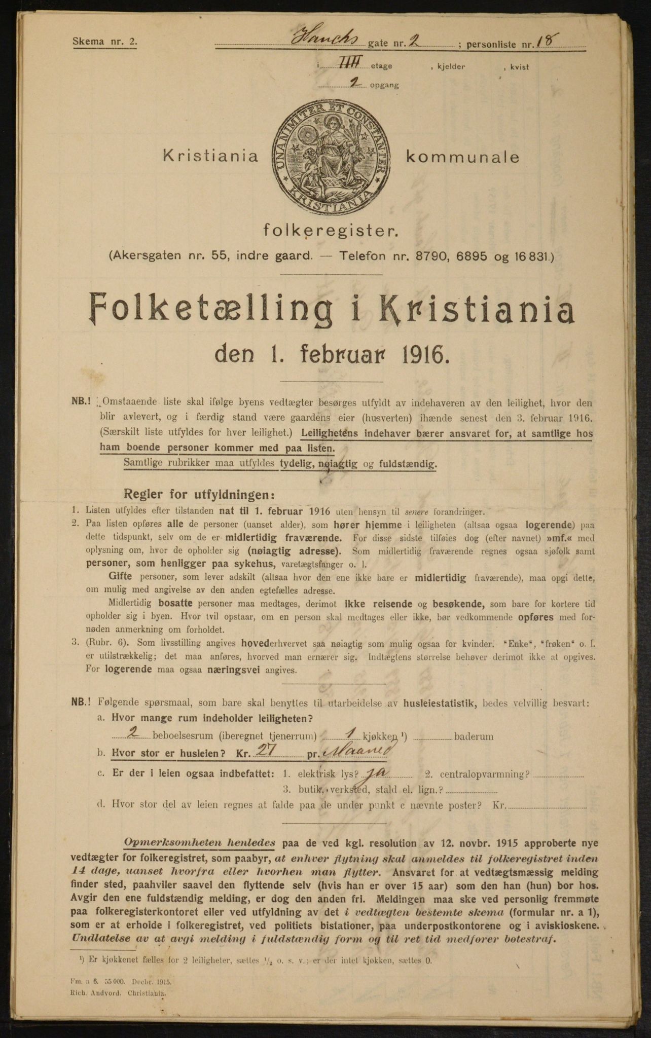 OBA, Municipal Census 1916 for Kristiania, 1916, p. 35650