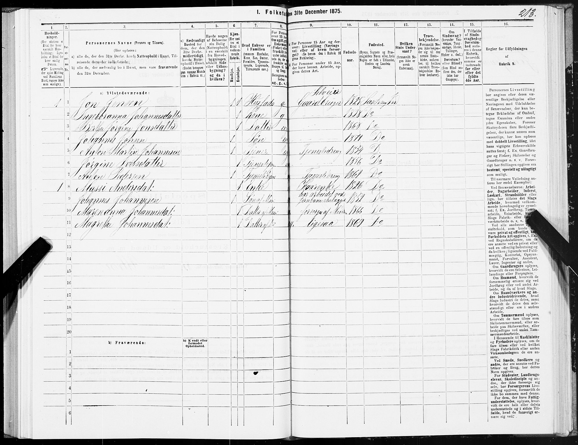 SAT, 1875 census for 1729P Inderøy, 1875, p. 2213