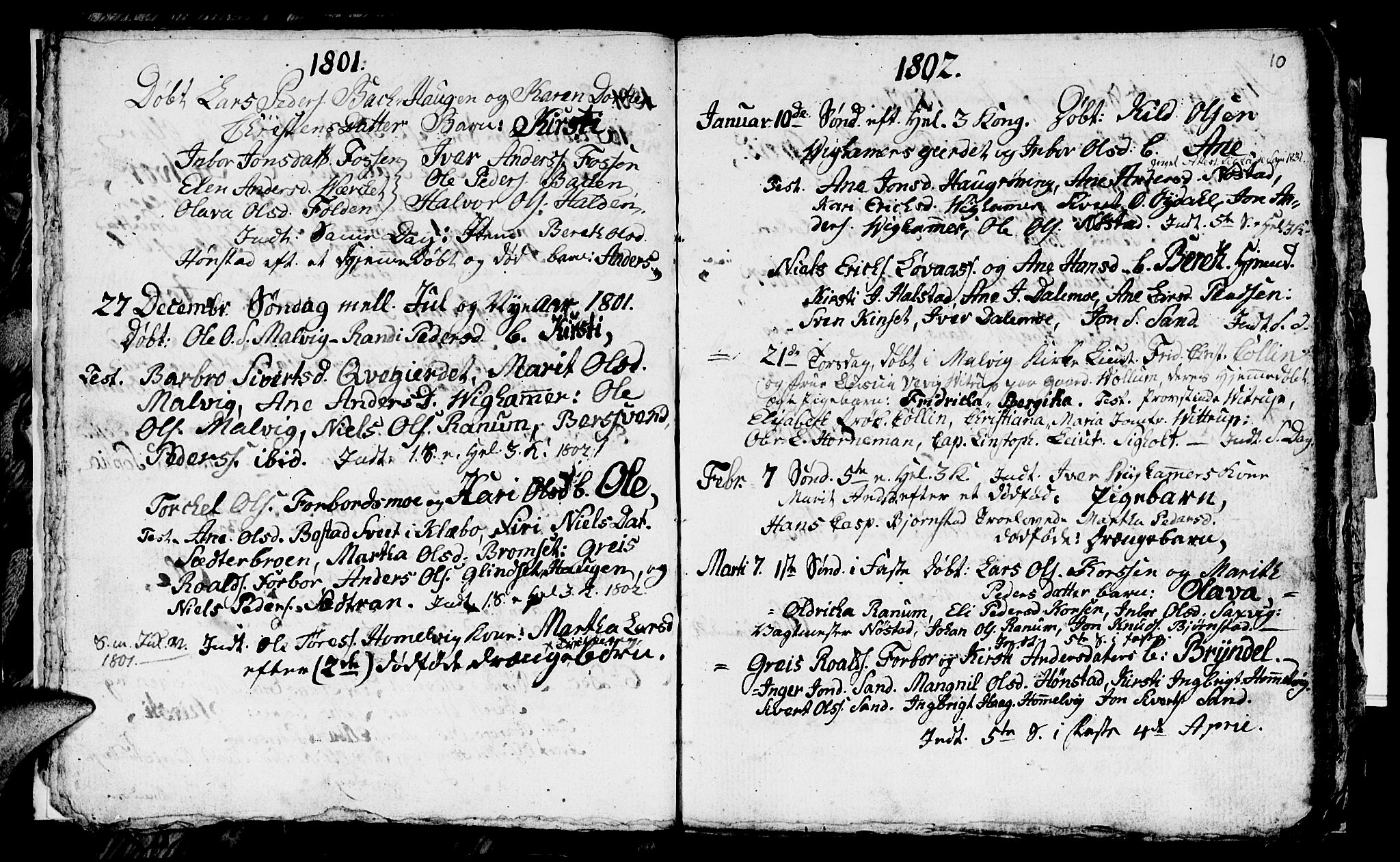 Ministerialprotokoller, klokkerbøker og fødselsregistre - Sør-Trøndelag, SAT/A-1456/616/L0419: Parish register (copy) no. 616C02, 1797-1816, p. 10