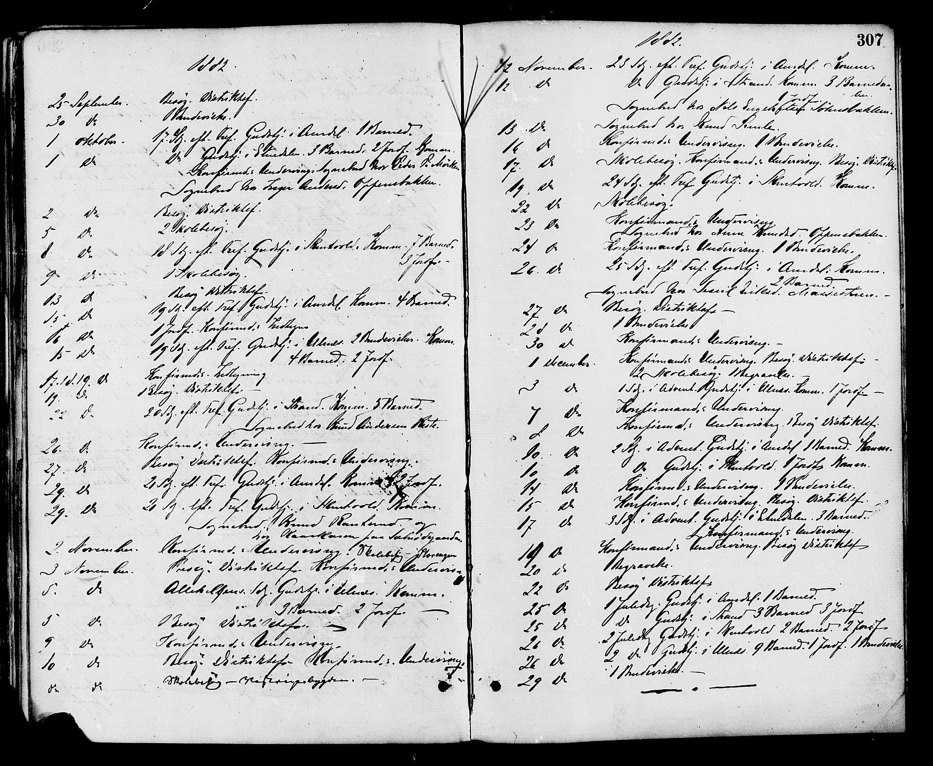 Nord-Aurdal prestekontor, AV/SAH-PREST-132/H/Ha/Haa/L0009: Parish register (official) no. 9, 1876-1882, p. 307