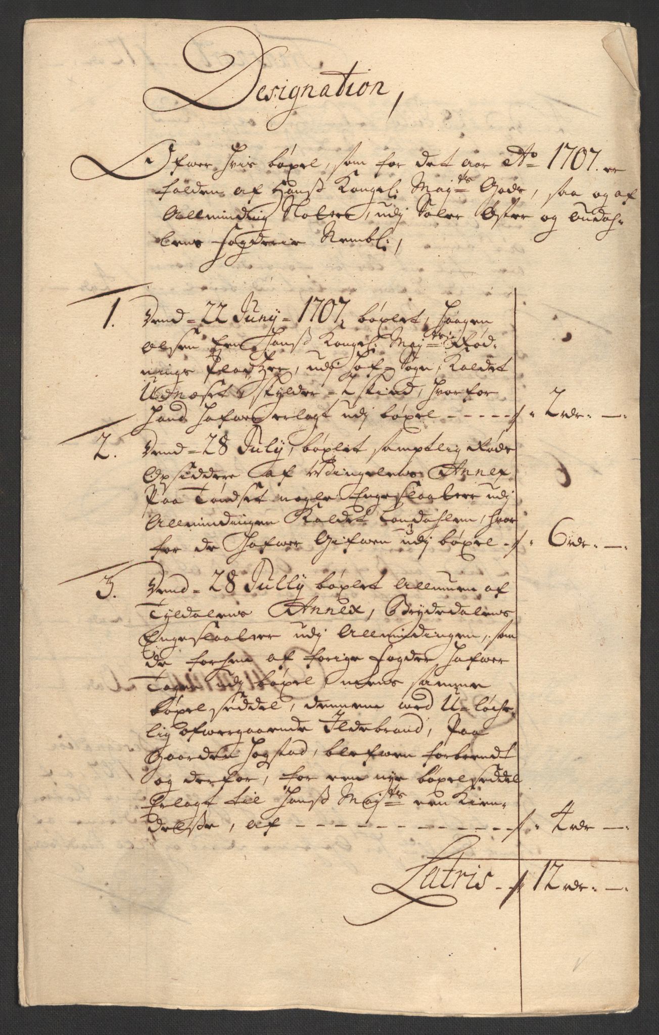 Rentekammeret inntil 1814, Reviderte regnskaper, Fogderegnskap, RA/EA-4092/R13/L0844: Fogderegnskap Solør, Odal og Østerdal, 1707, p. 116